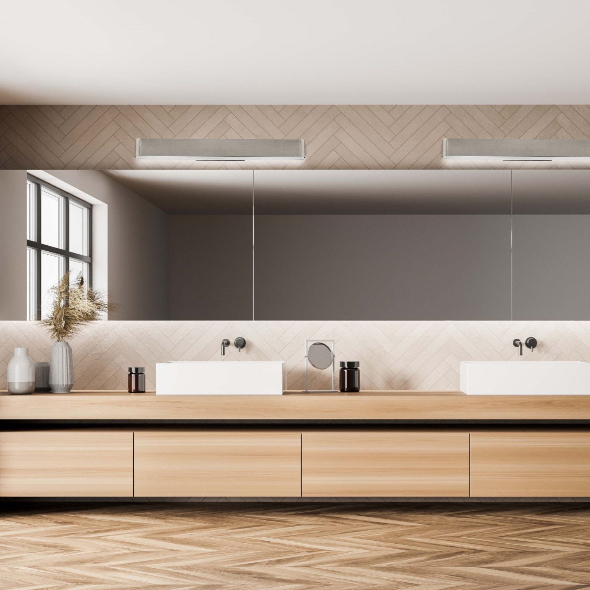 0 to 60 24" LED Bath & Vanity Light, 3000K, Brushed Nickel Finish