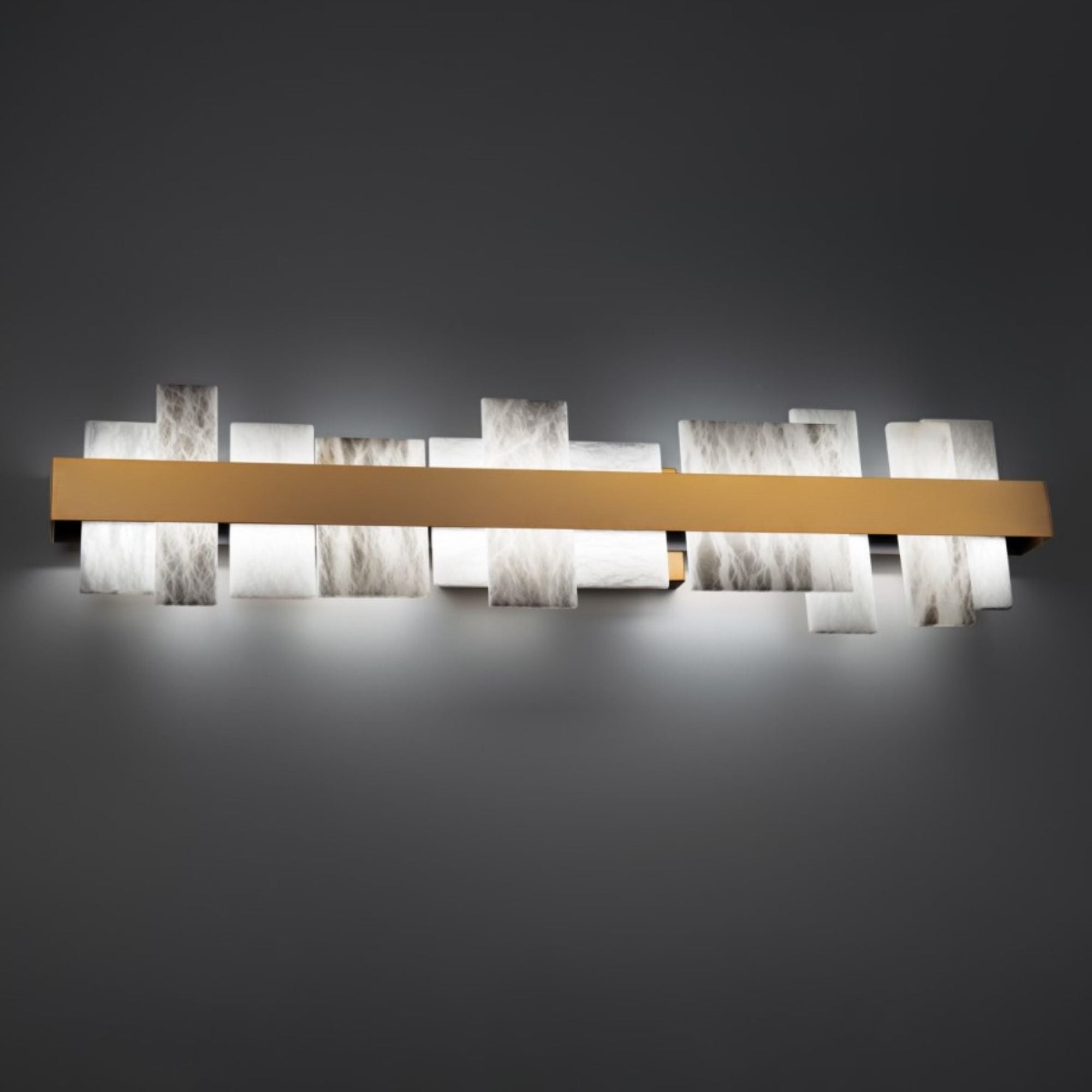 Acropolis 37" LED Bath Light, Aged Brass Finish