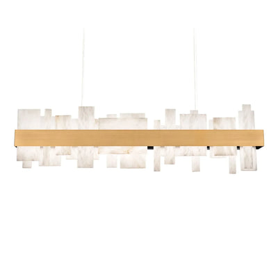 Modern Forms Acropolis 45.63 in. 2-Light Pendant, Aged Brass with Alabaster Shade