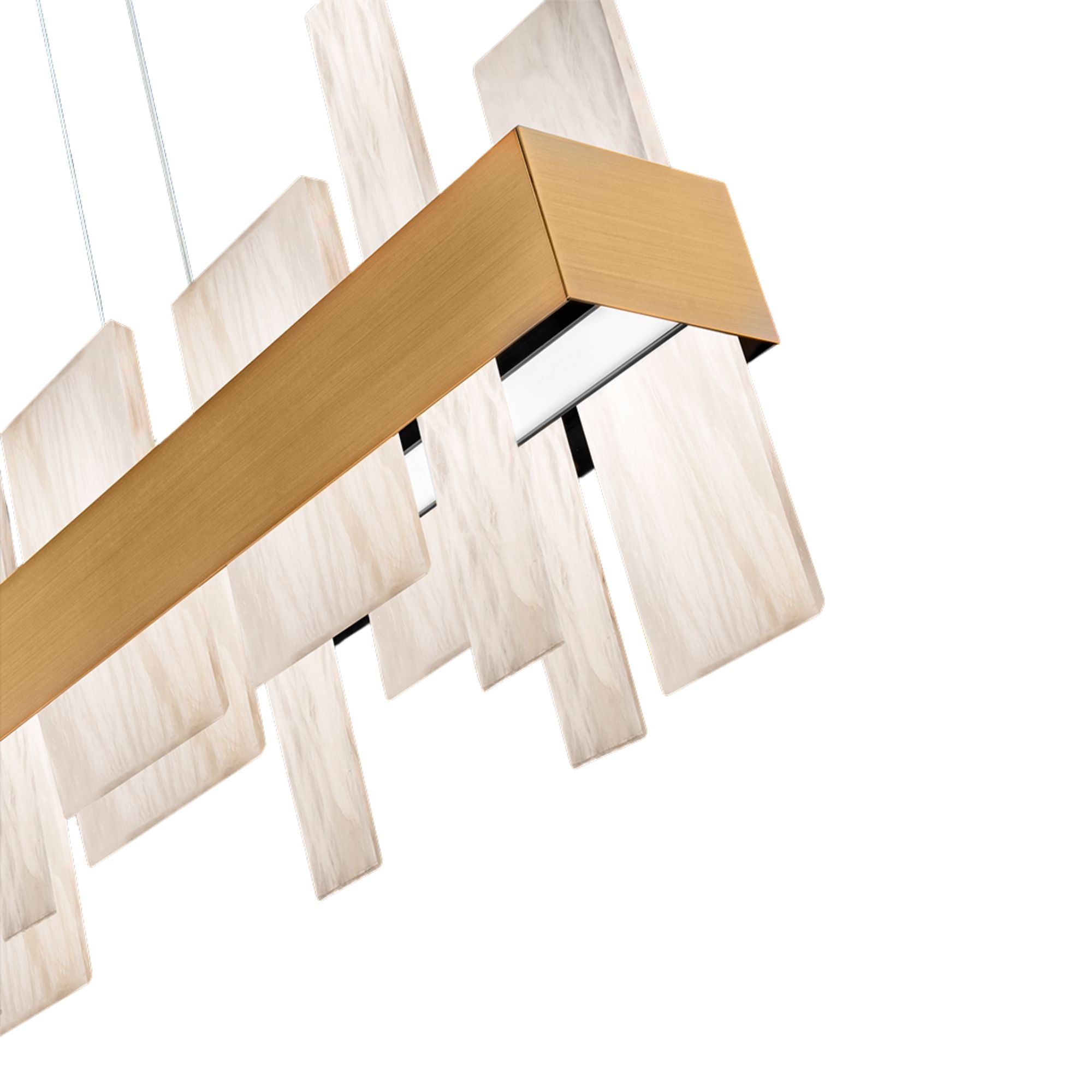 Acropolis 46" LED Linear Pendant, Aged Brass Finish