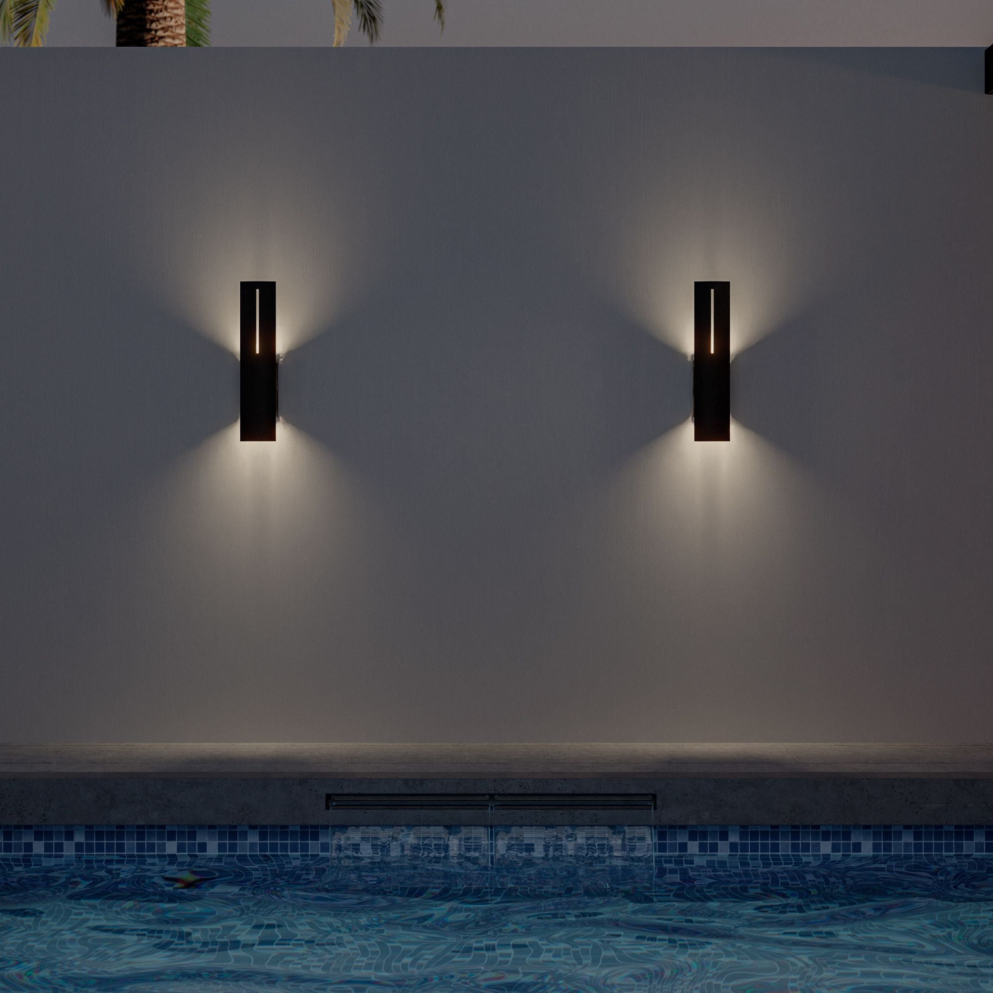 Aegis 20" LED Outdoor Wall Sconce, 3000K, Black Finish