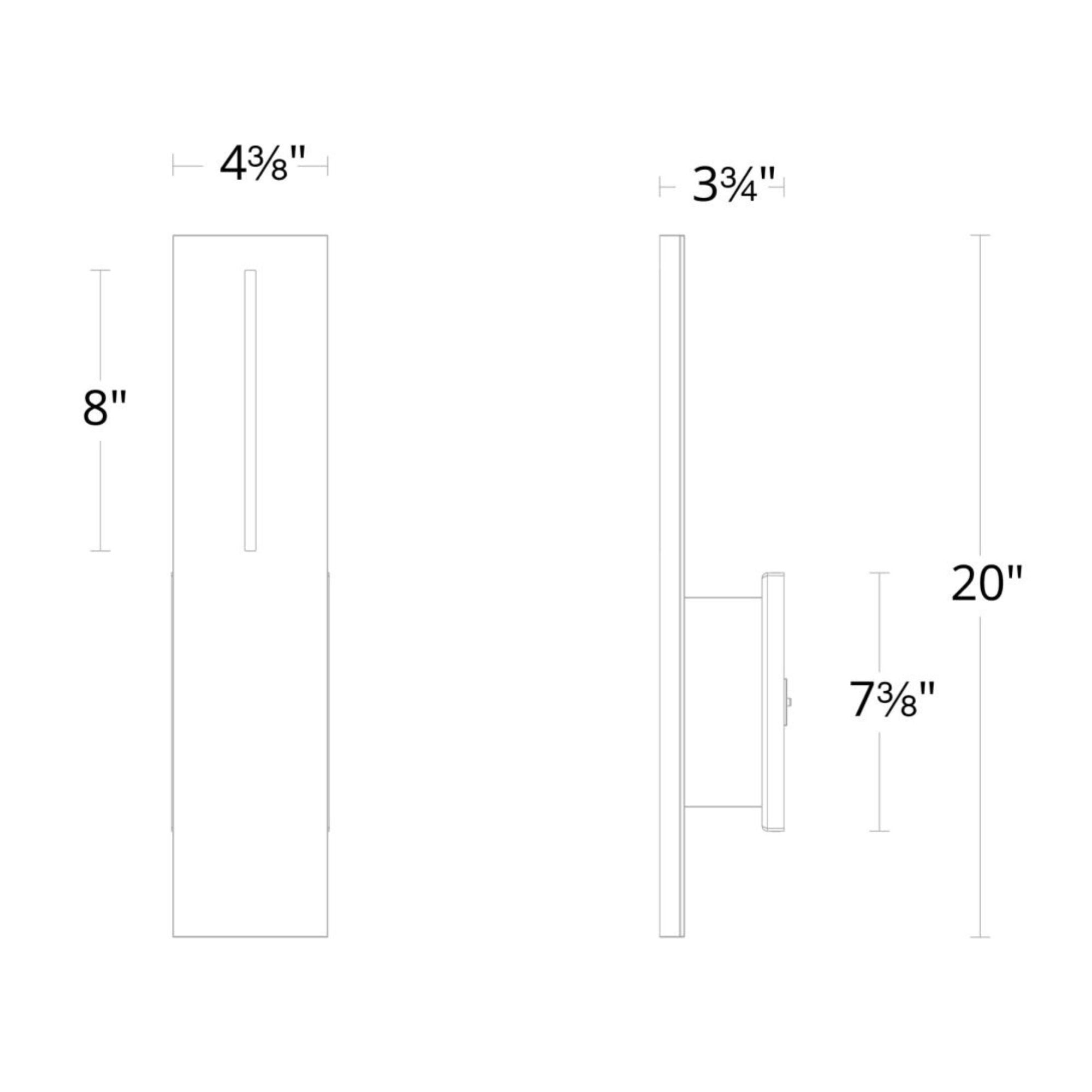 Aegis 20" LED Outdoor Wall Sconce, 3500K, Black Finish