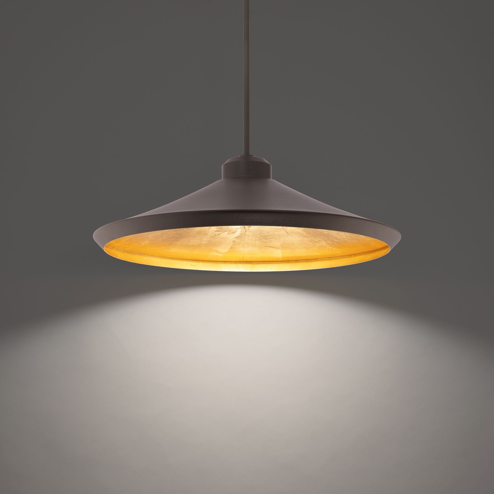 Alfa 24" LED Pendant, Bronze & Gold Leaf Finish