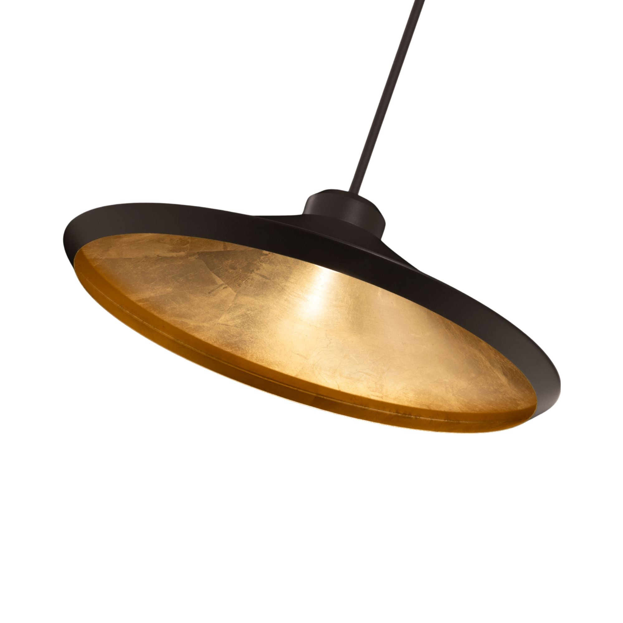 Alfa 24" LED Pendant, Bronze & Gold Leaf Finish