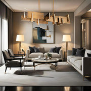 Amari 58" LED Linear Pendant, Aged Brass Finish - Bees Lighting