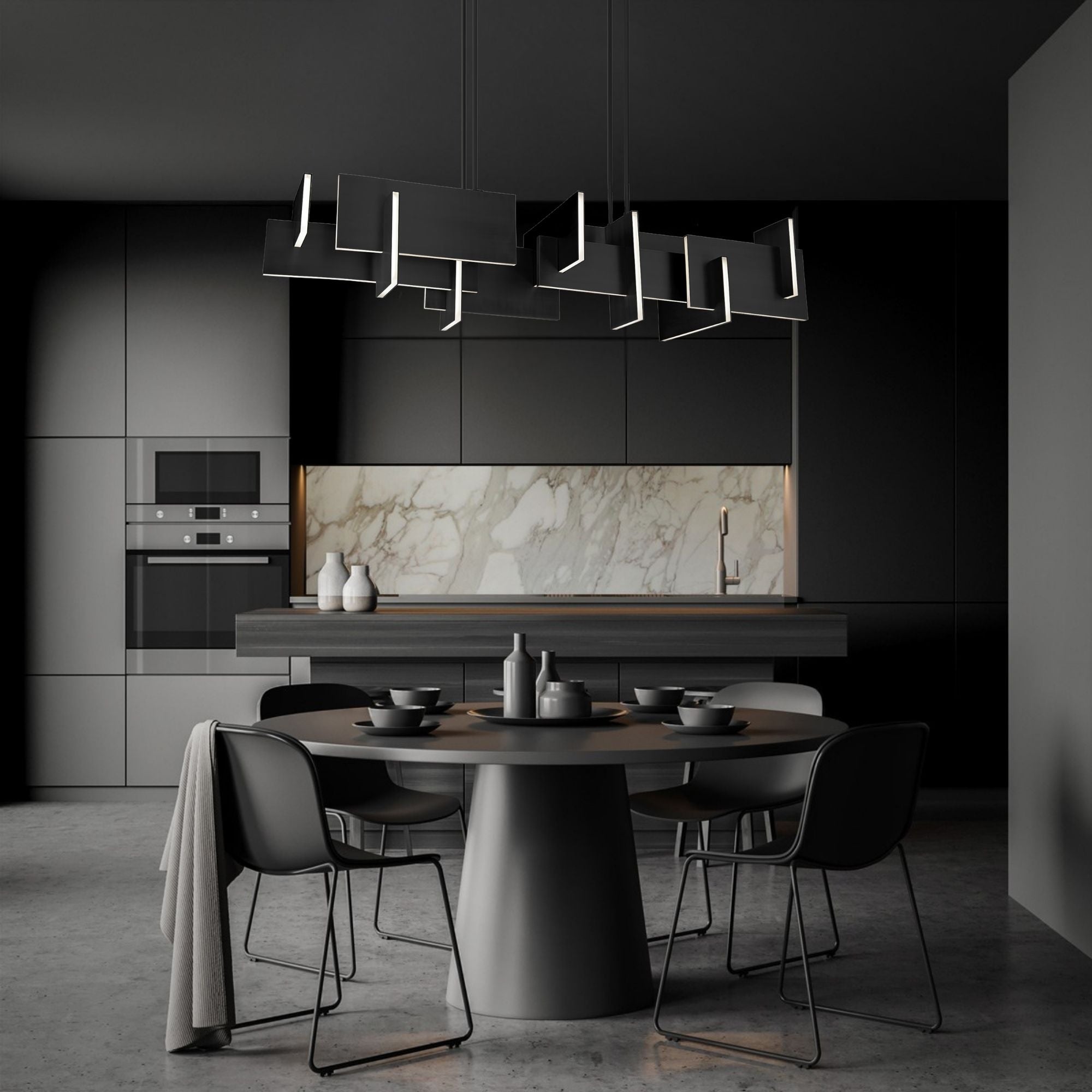 Amari 58 in. LED Chandelier  Black finish