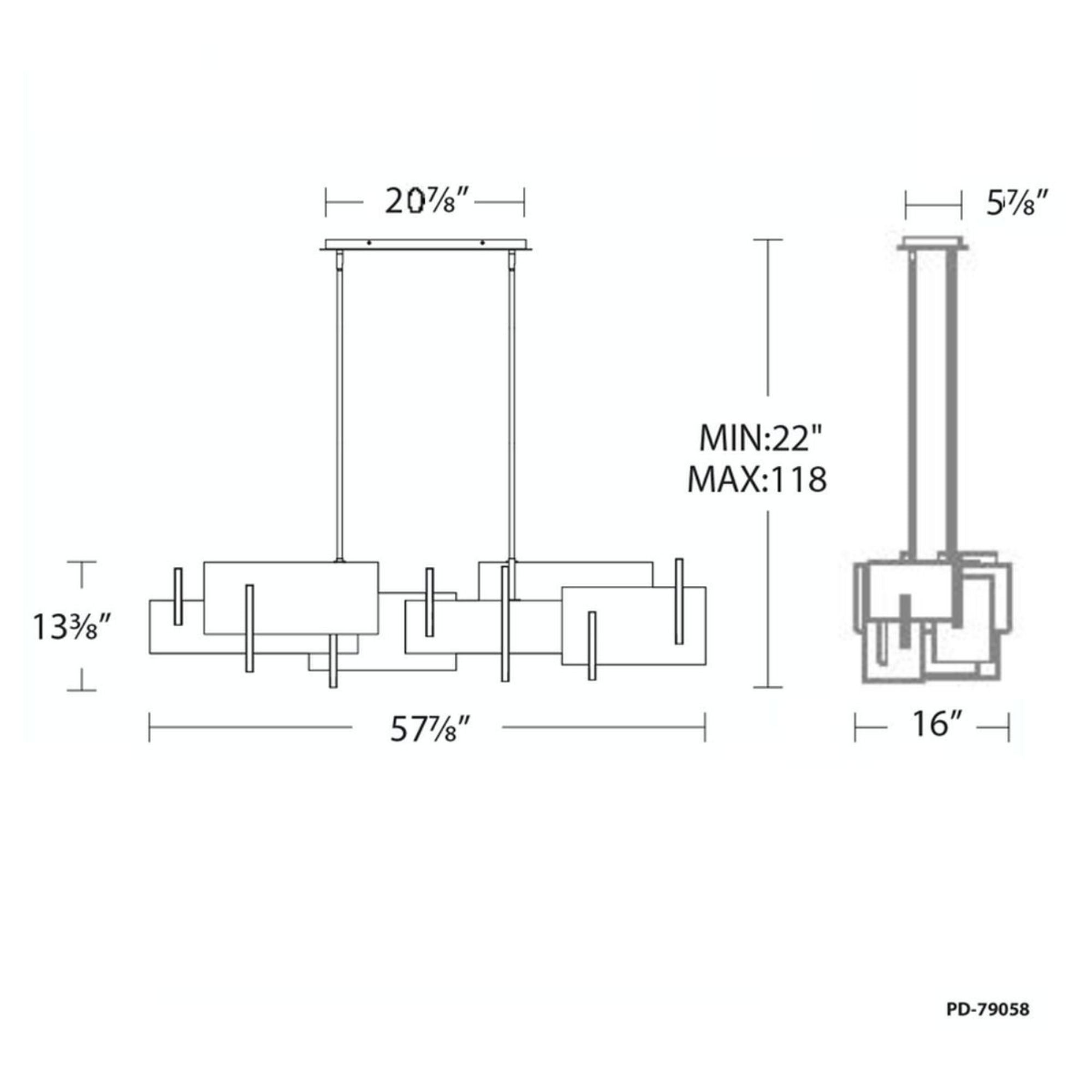 Amari 58 in. LED Chandelier  Black finish