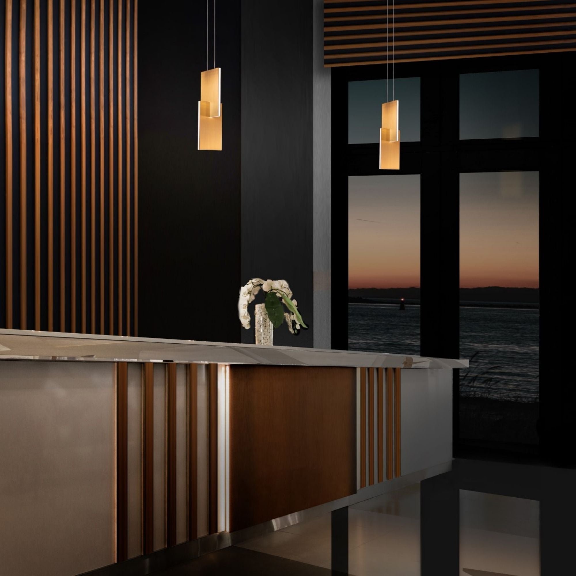 Amari 5 in. LED Pendant Light Brass Finish