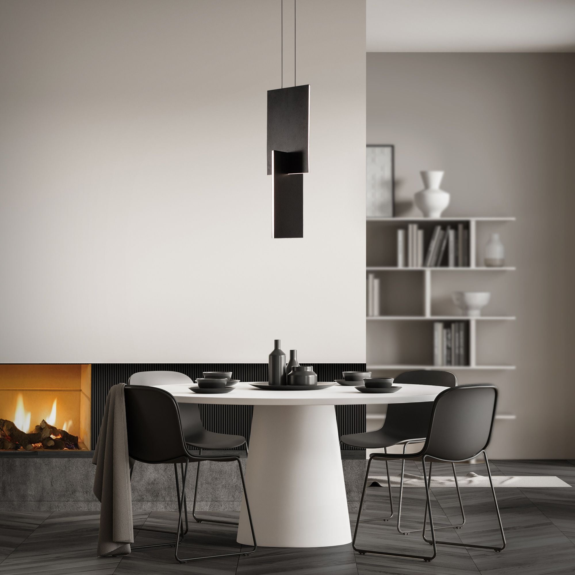 Amari 58" LED Pendant, Black Finish - Bees Lighting