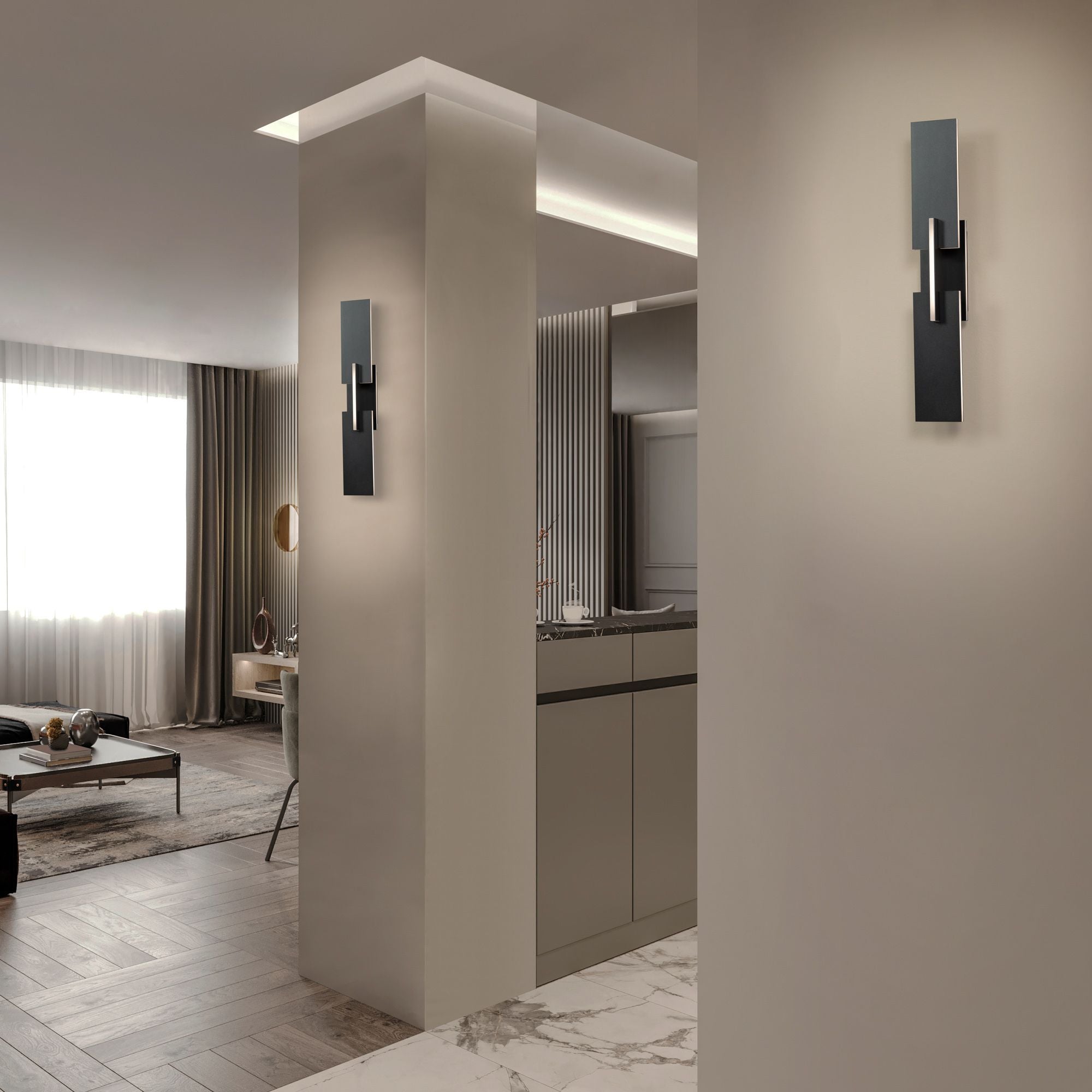 Amari 22" LED Wall Sconce, Black Finish - Bees Lighting