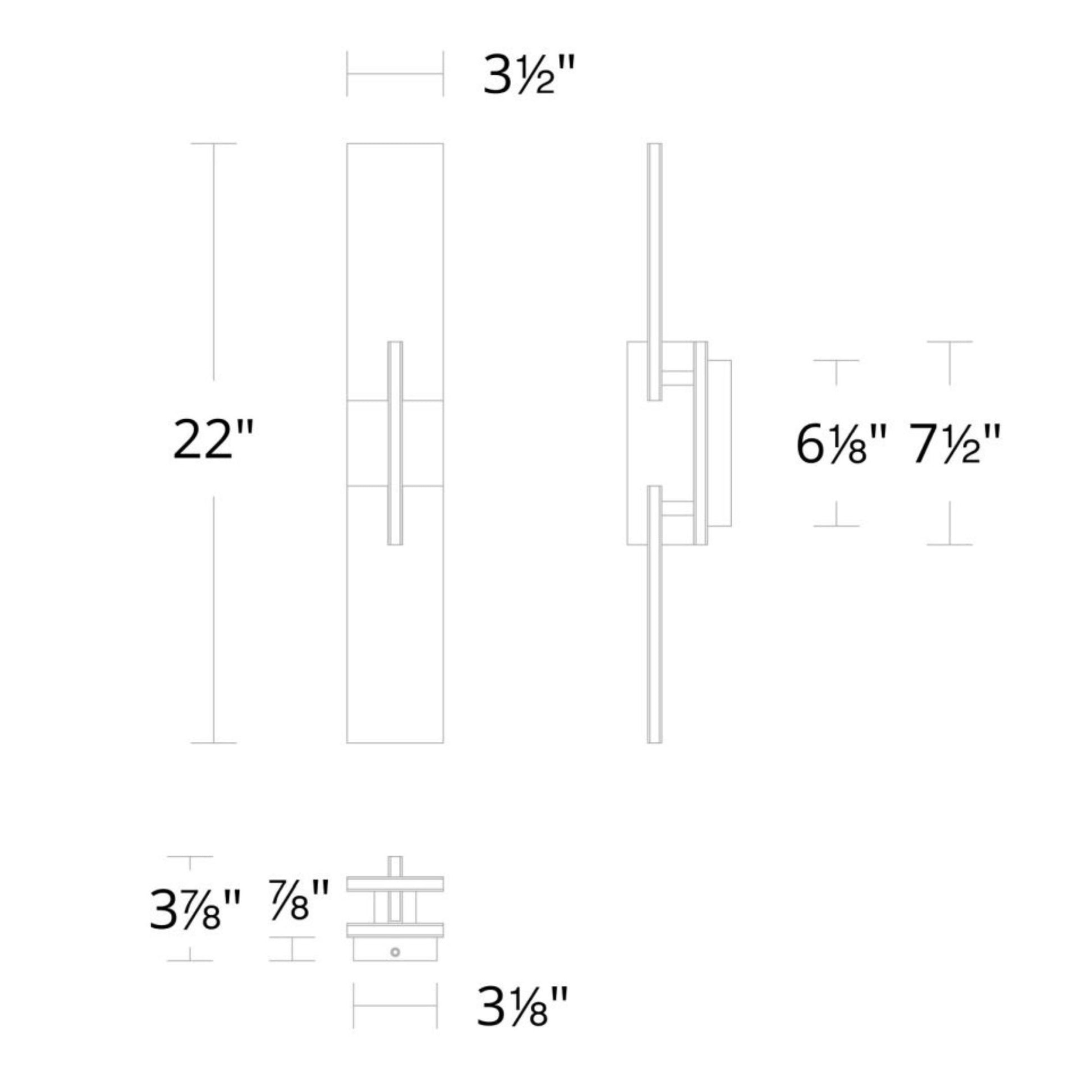 Amari 22" LED Wall Sconce, Black Finish - Bees Lighting