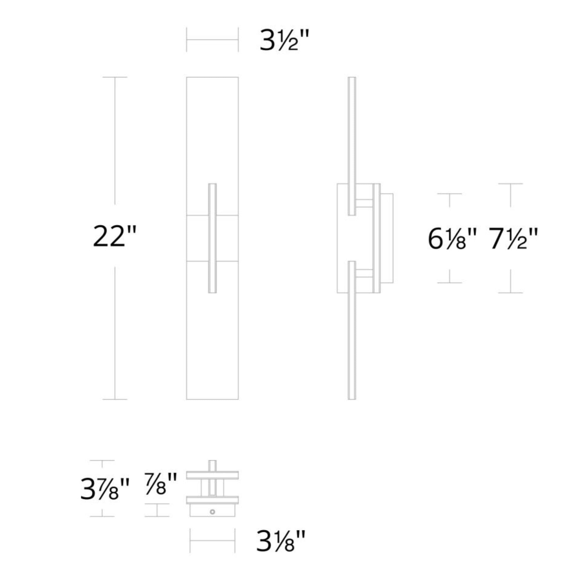 Amari 22" LED Wall Sconce, Black Finish - Bees Lighting