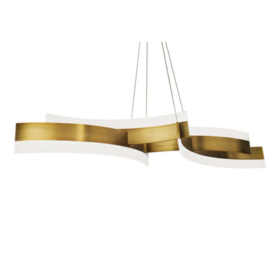 Arcs 58" LED Linear Pendant, Aged Brass Finish