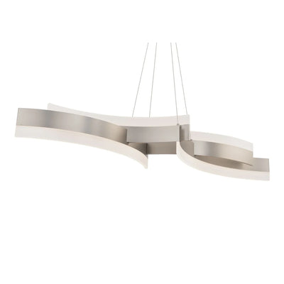 Modern Forms Arcs 56.8 in. 4-Light Pendant, Brushed Nickel with Etched Acrylic Diffuser