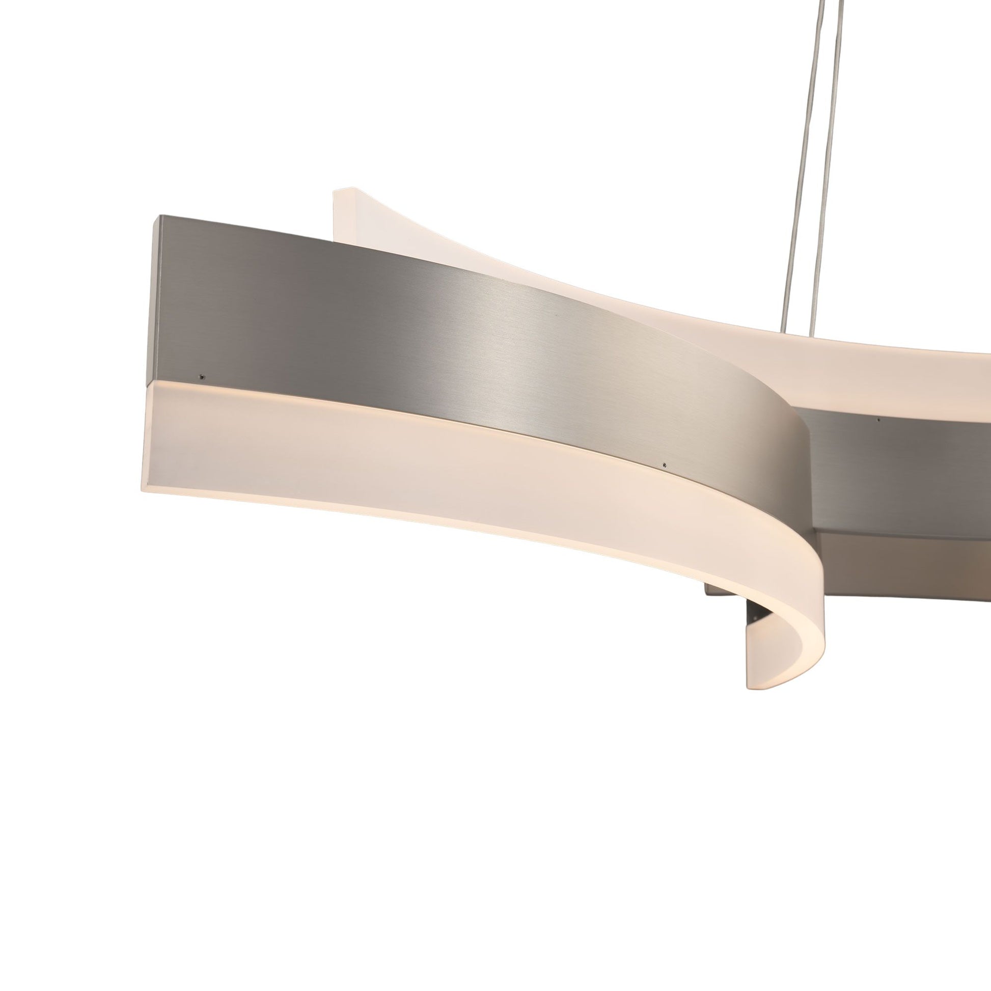 Arcs 58" LED Linear Pendant, Brushed Nickel Finish - Bees Lighting