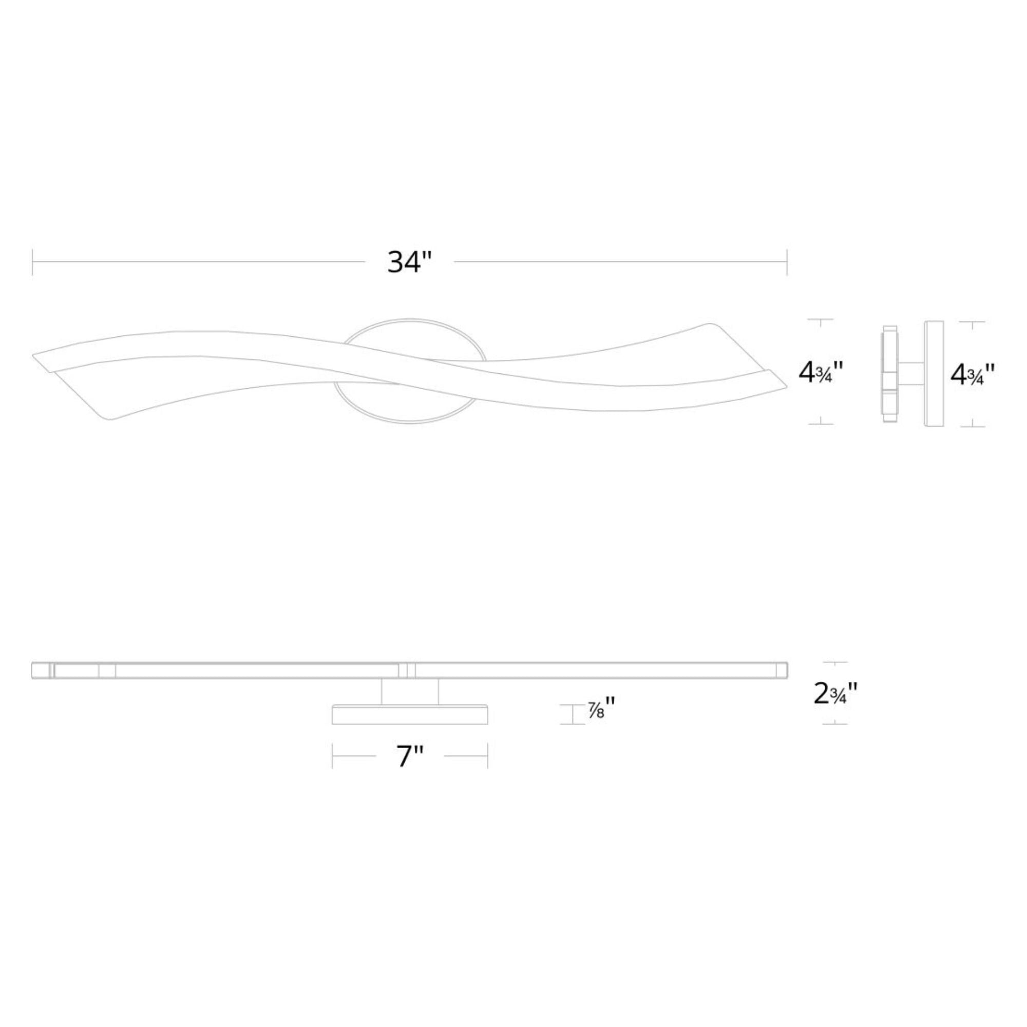 Ascot 34" LED Wall Light, Aged Brass Finish