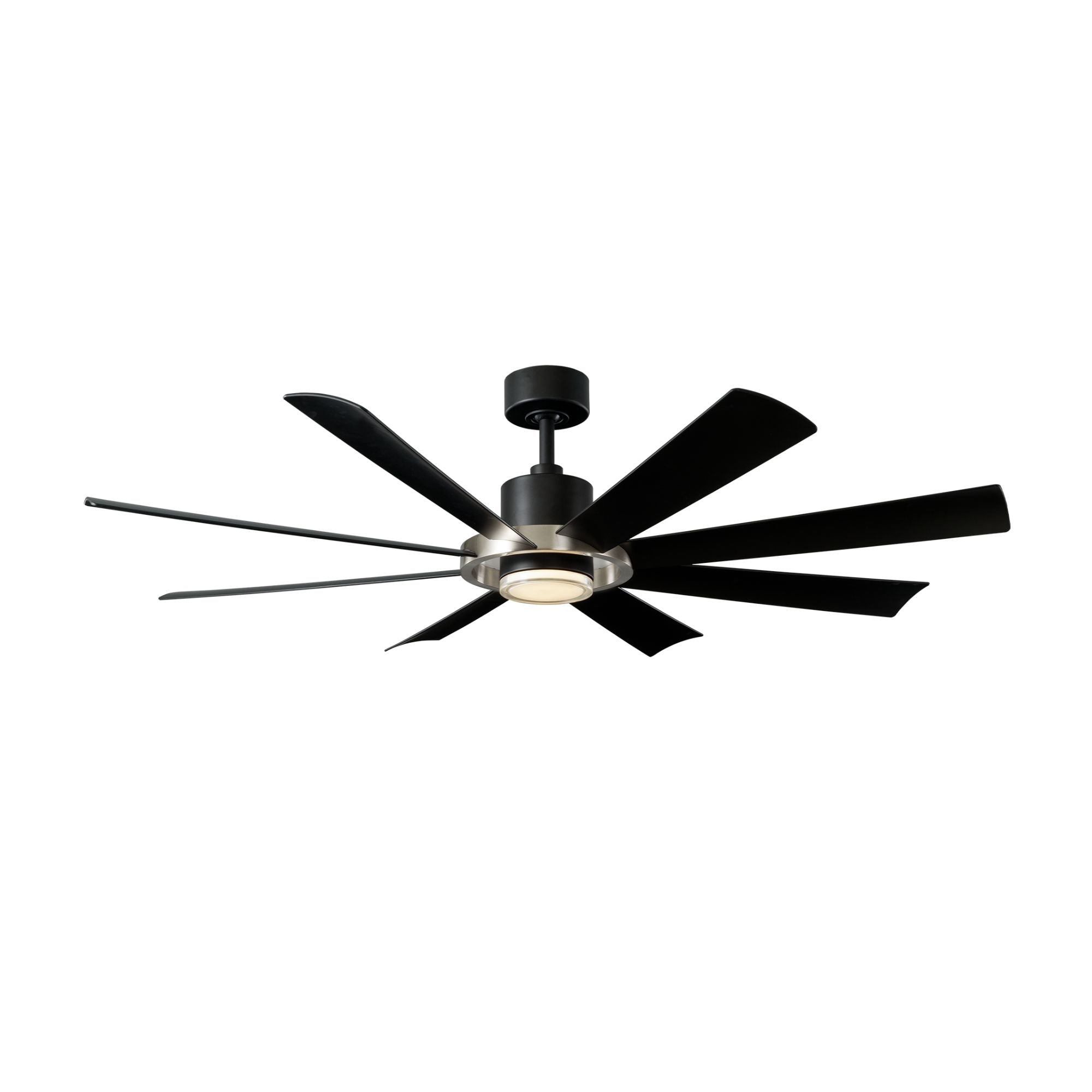 Aura 60" Black & Nickel Windmill Outdoor LED Smart Ceiling Fan