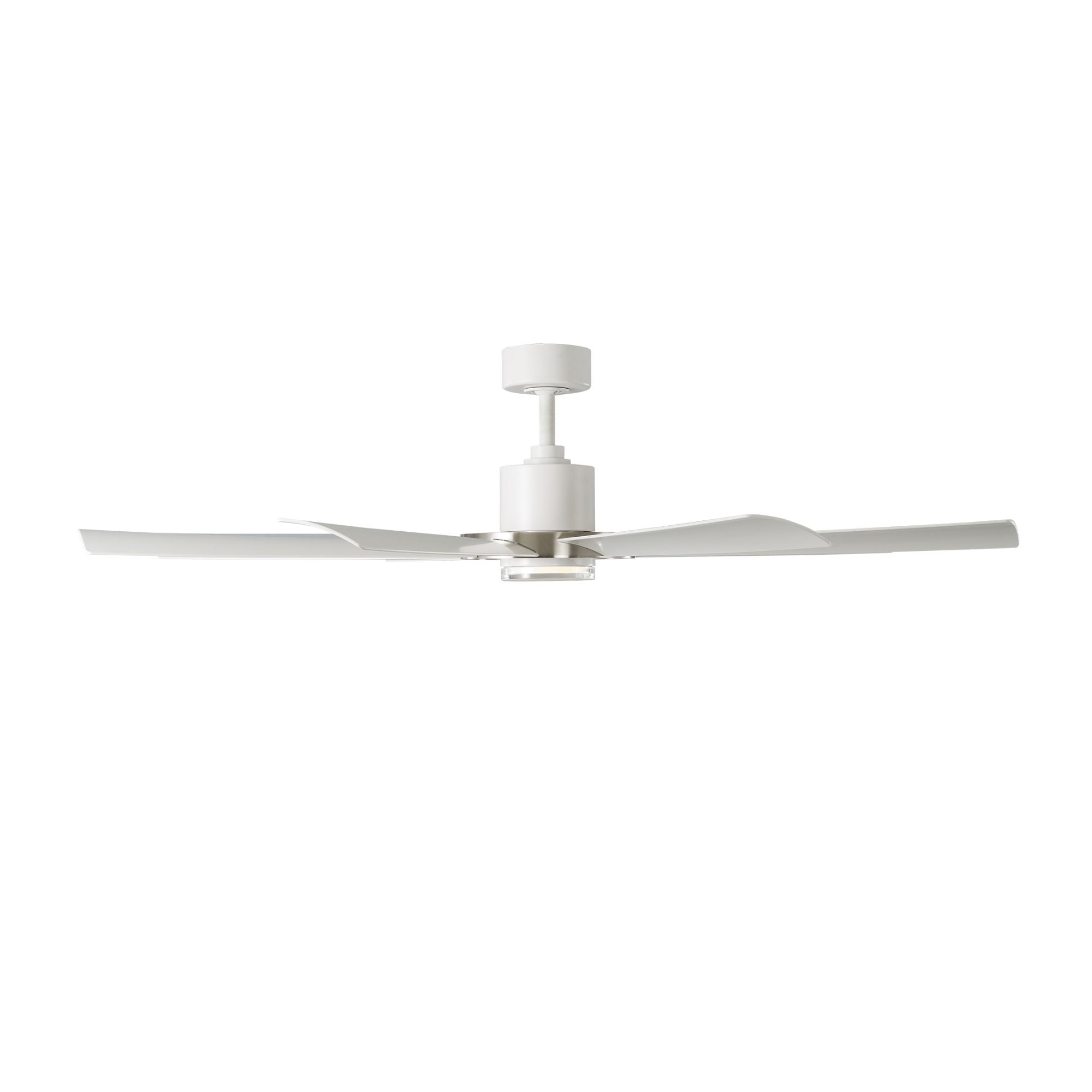 Aura 60" White & Nickel Windmill Outdoor LED Smart Ceiling Fan