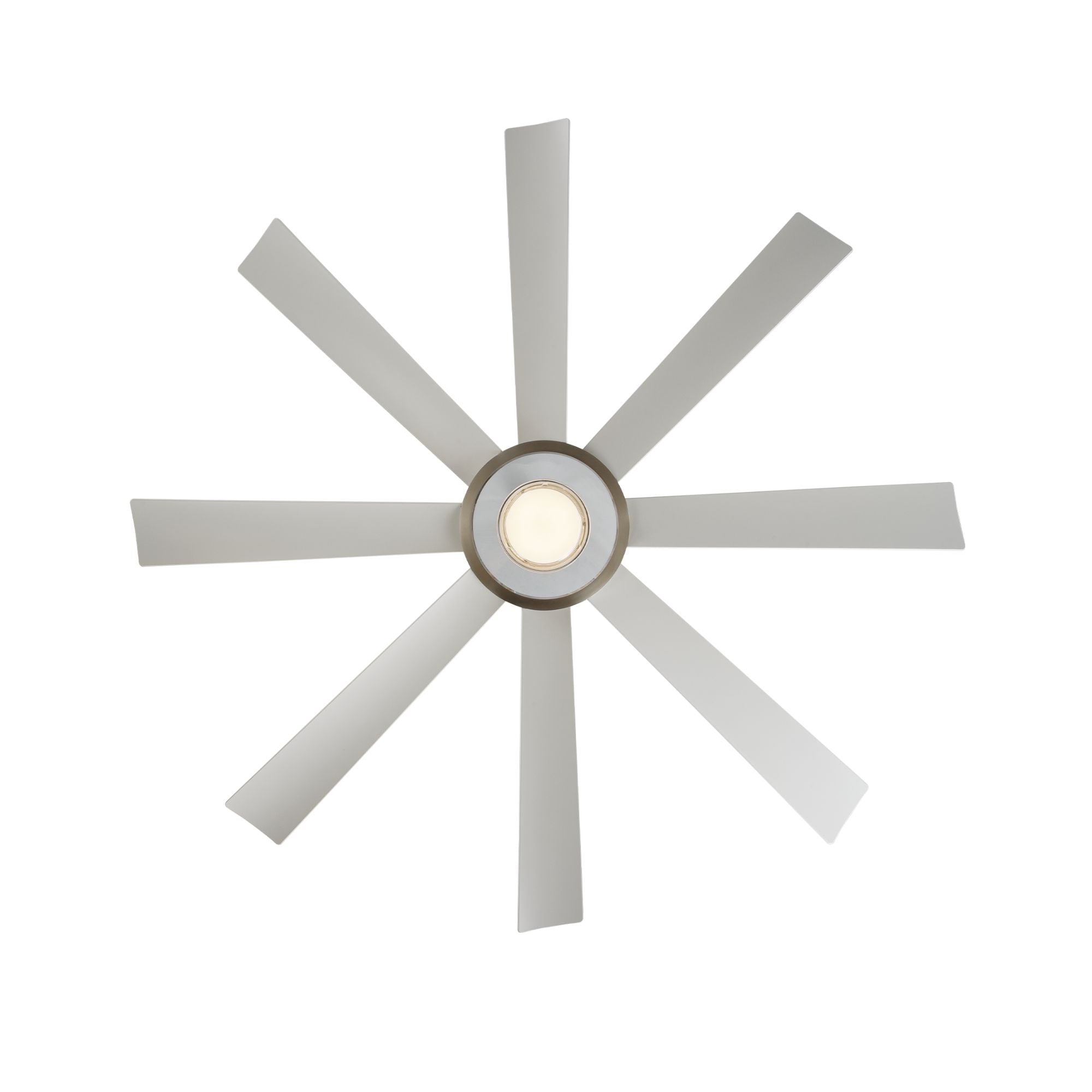 Aura 60" White & Nickel Windmill Outdoor LED Smart Ceiling Fan