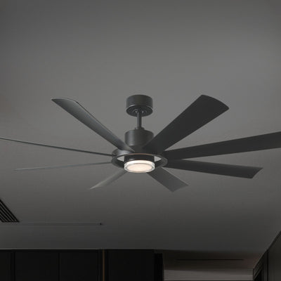 Modern Forms Aura 60 in Outdoor Smart LED Ceiling Fan DC Matte Black