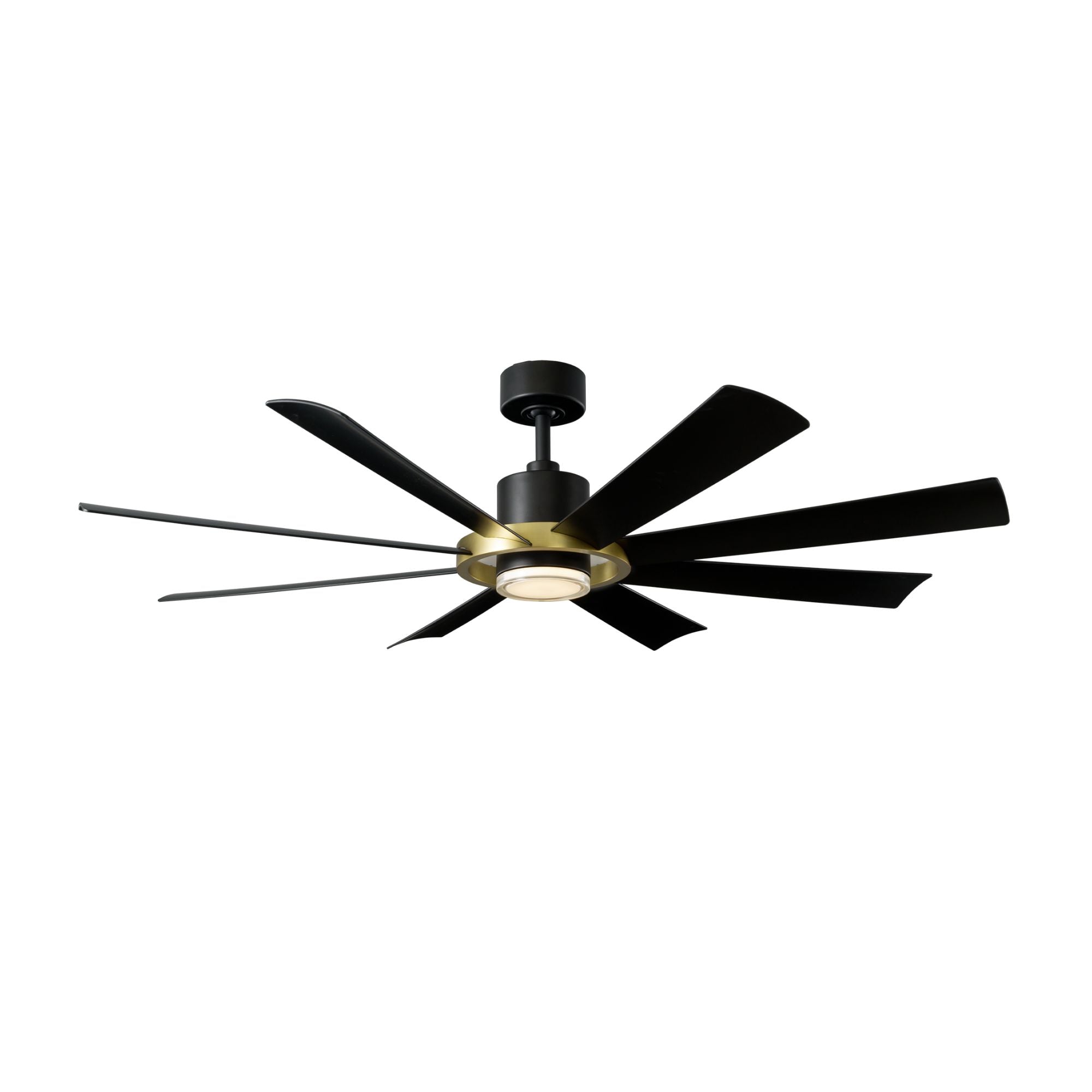 Aura 60" Black & Brass Windmill Outdoor LED Smart Ceiling Fan