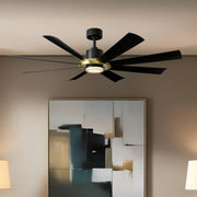 Modern Forms - Aura 60" Black & Brass Windmill Outdoor LED Smart Ceiling Fan | Bees Lighting