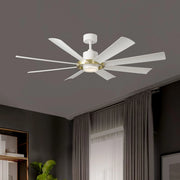 Modern Forms - Aura 60" White & Brass Windmill Outdoor LED Smart Ceiling Fan | Bees Lighting