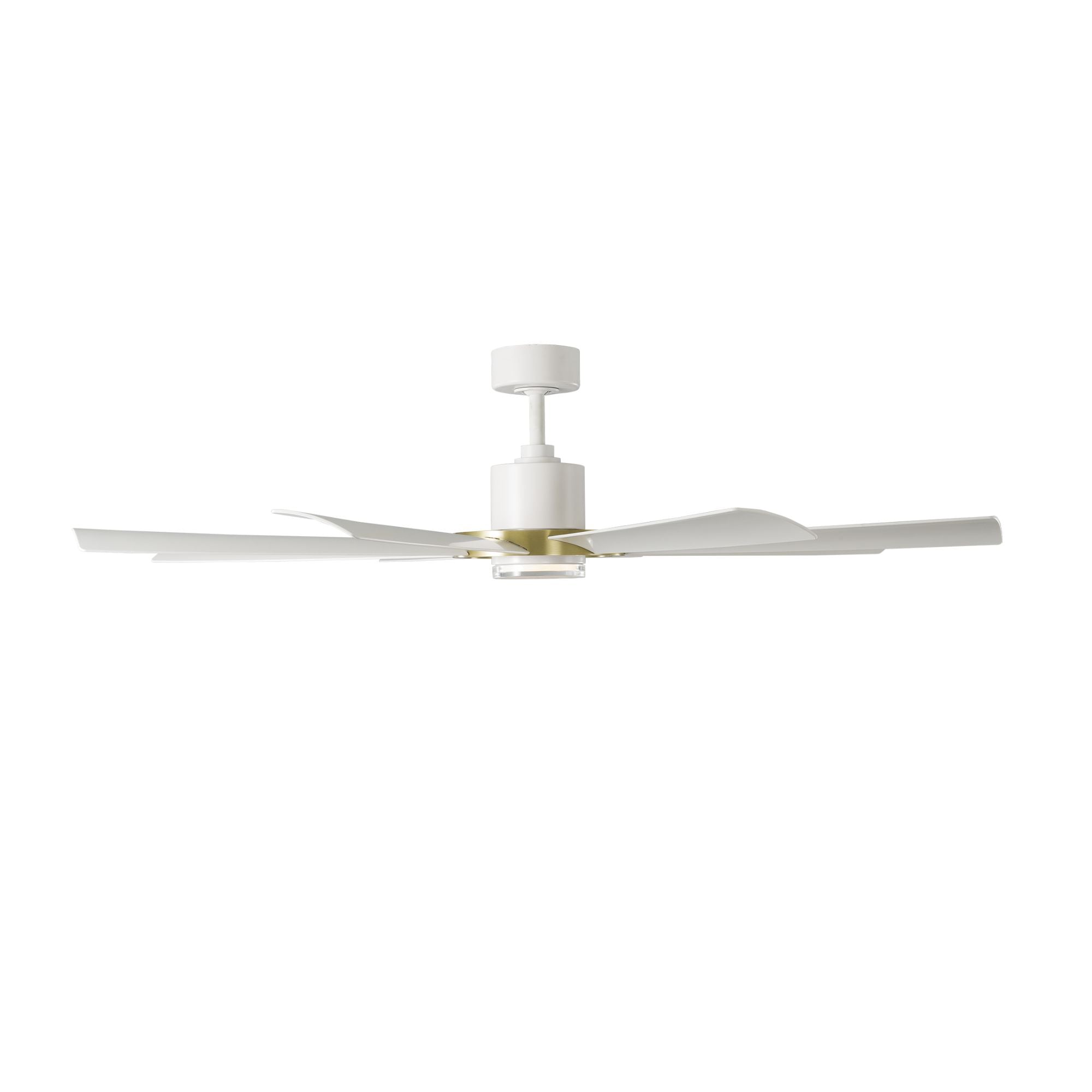Aura 60" White & Brass Windmill Outdoor LED Smart Ceiling Fan