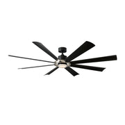 Aura 72" Black & Nickel Windmill Outdoor LED Smart Ceiling Fan