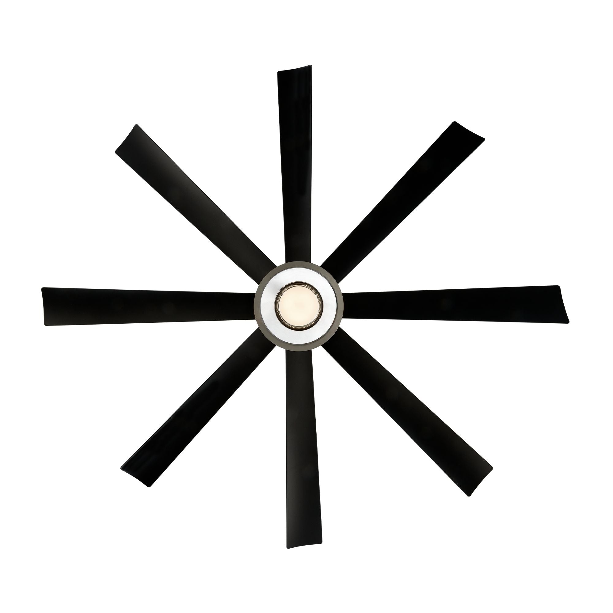 Aura 72" Black & Nickel Windmill Outdoor LED Smart Ceiling Fan