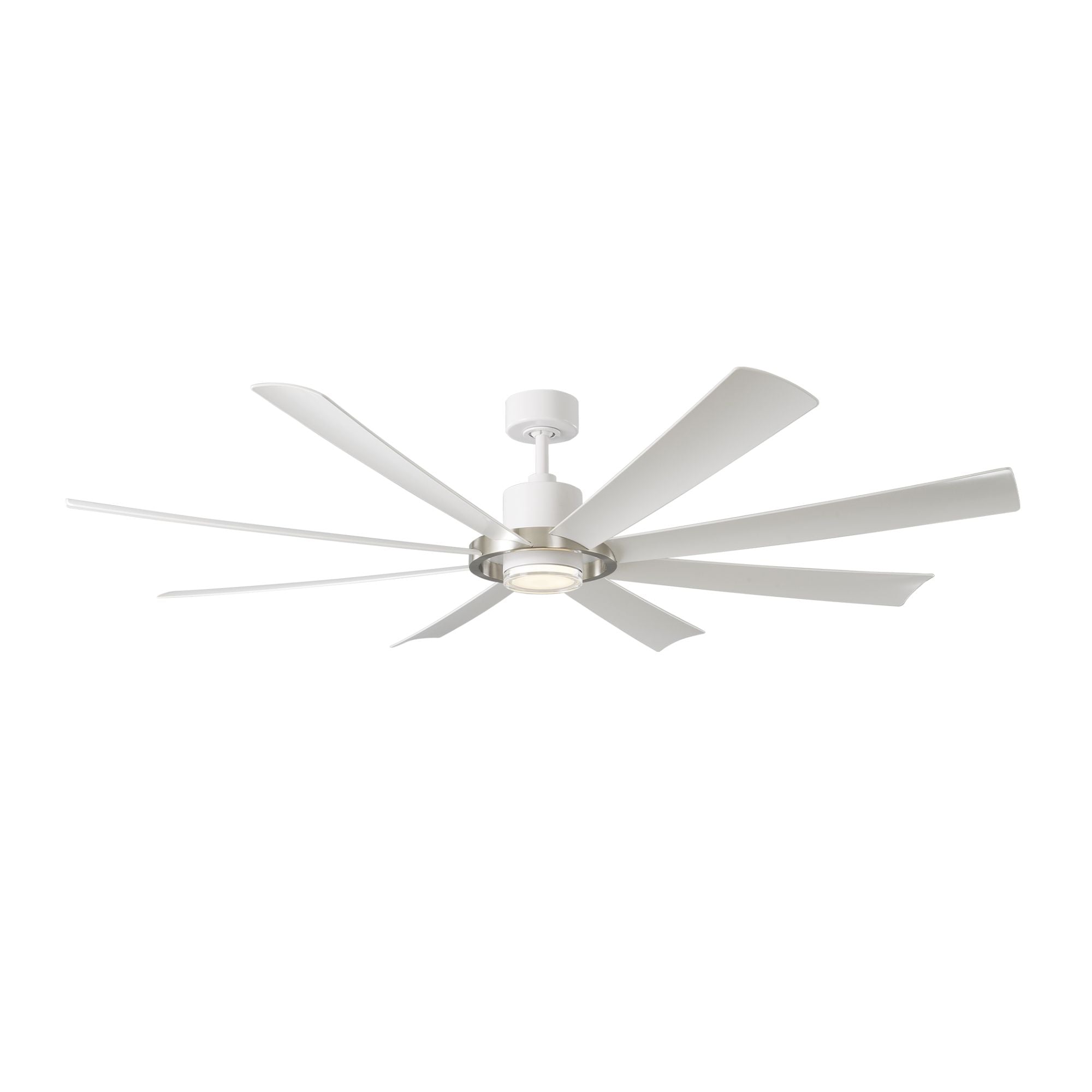 Aura 72" White & Nickel Windmill Outdoor LED Smart Ceiling Fan