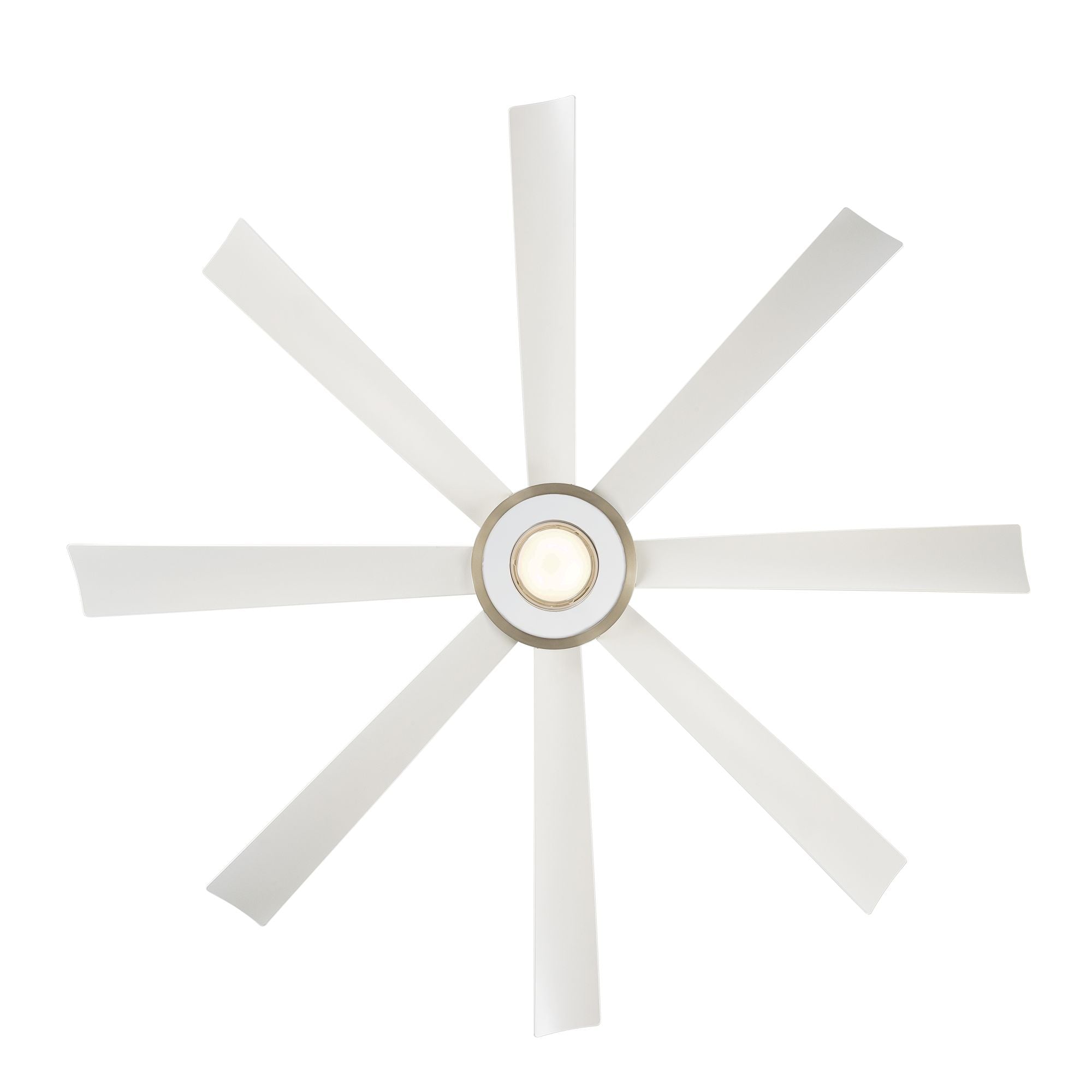 Aura 72" White & Nickel Windmill Outdoor LED Smart Ceiling Fan
