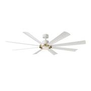 Aura 72" White & Brass Windmill Outdoor LED Smart Ceiling Fan
