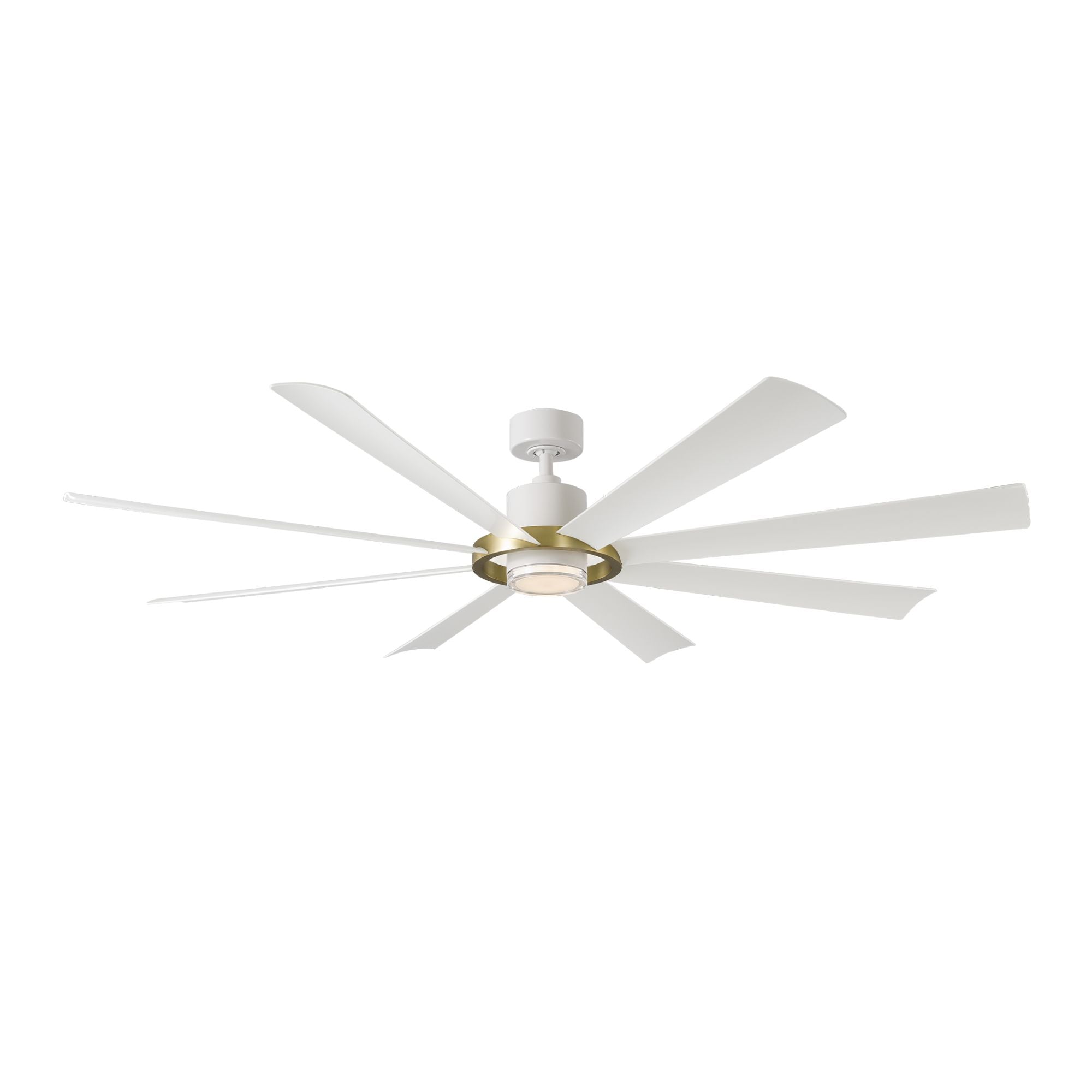 Aura 72" White & Brass Windmill Outdoor LED Smart Ceiling Fan
