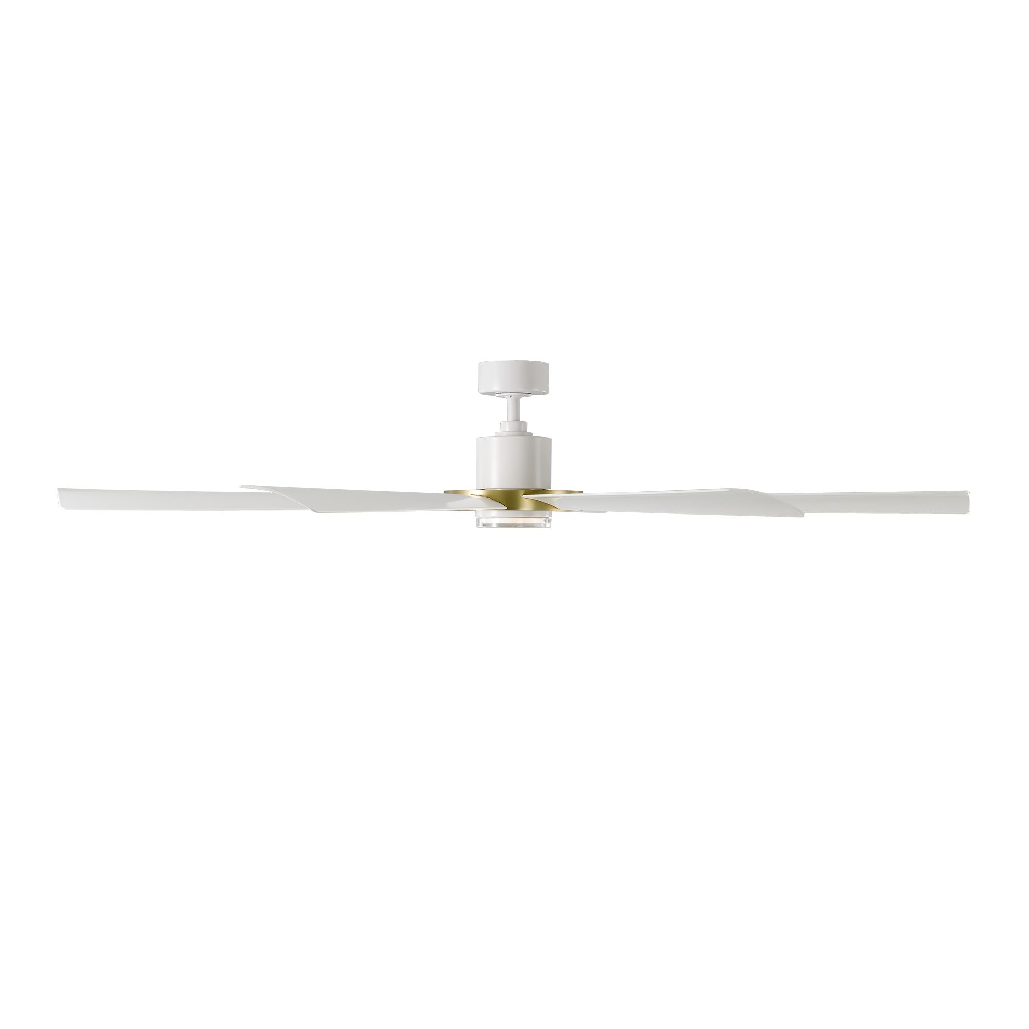 Aura 72" White & Brass Windmill Outdoor LED Smart Ceiling Fan