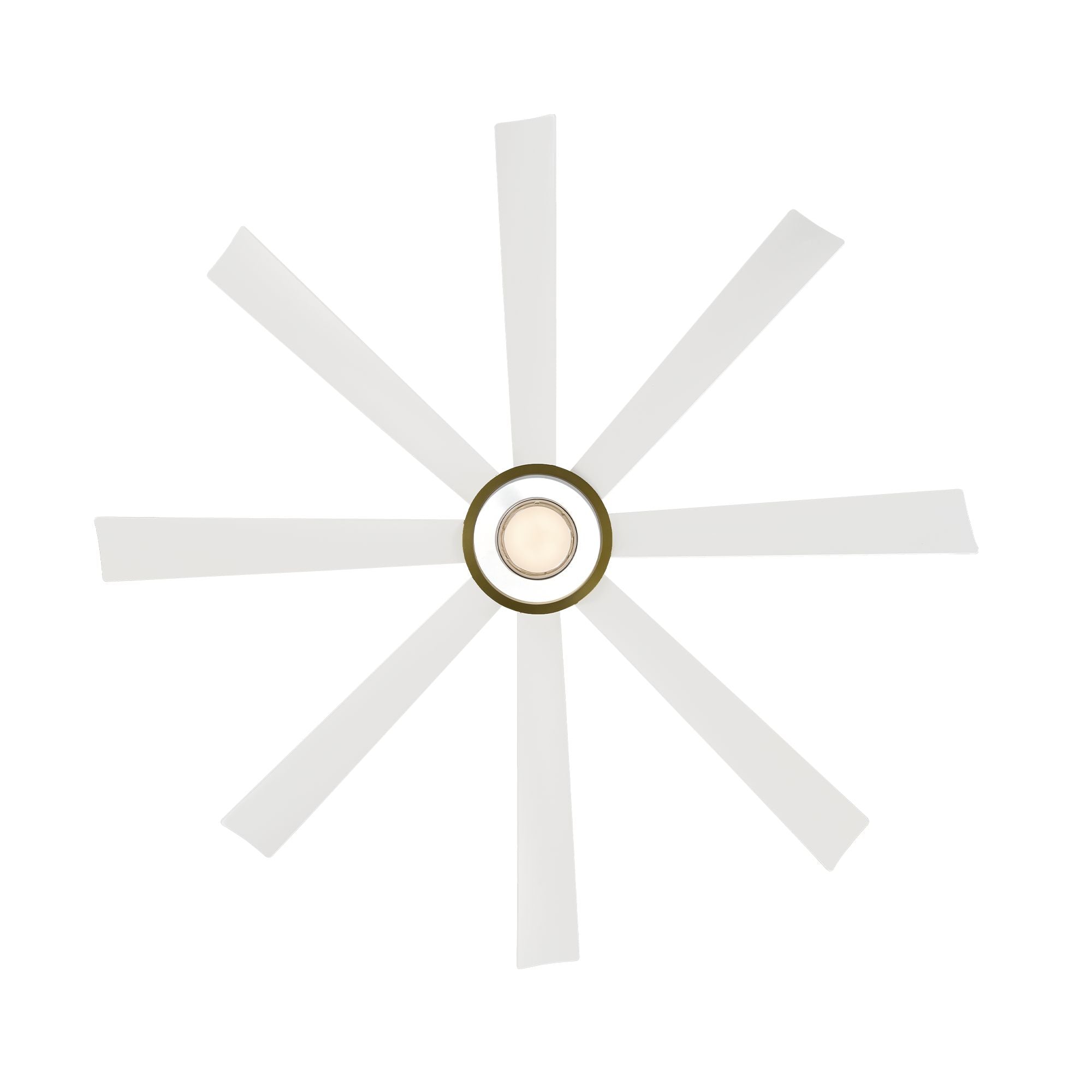 Aura 72" White & Brass Windmill Outdoor LED Smart Ceiling Fan