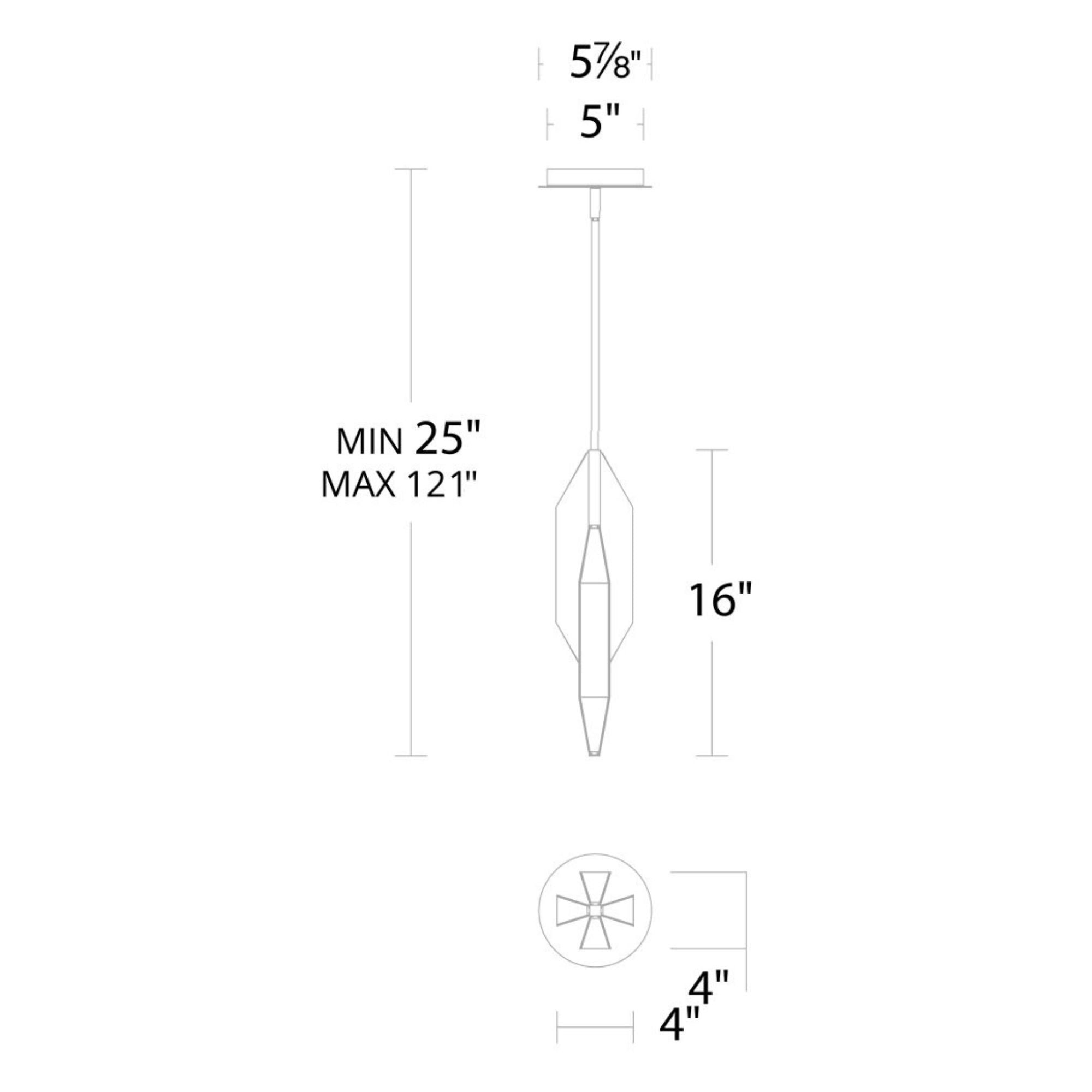 Azure 16" LED Mini Pendant, Black Finish