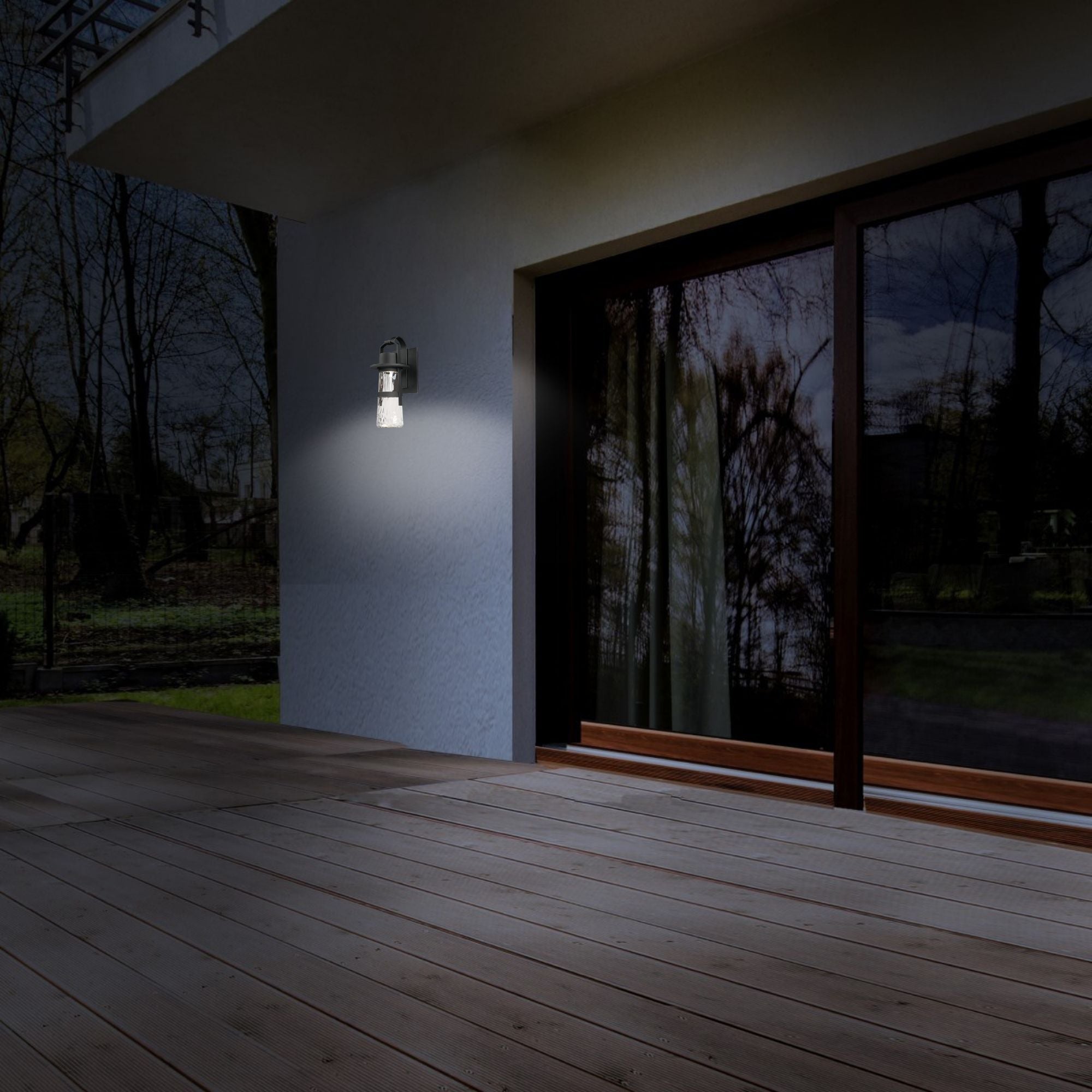 Balthus 13" LED Outdoor Wall Sconce, Black Finish