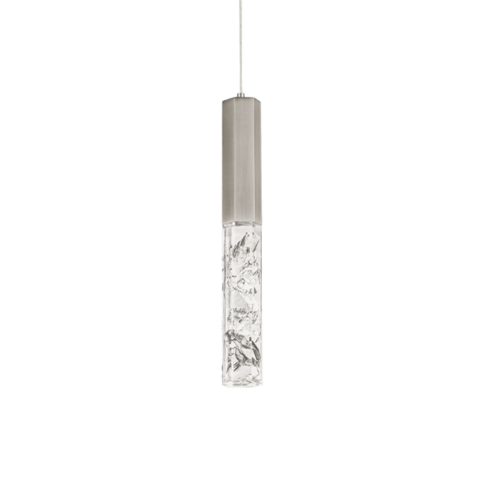 Basalt 10" LED Mini Pendant, Brushed Nickel Finish - Bees Lighting