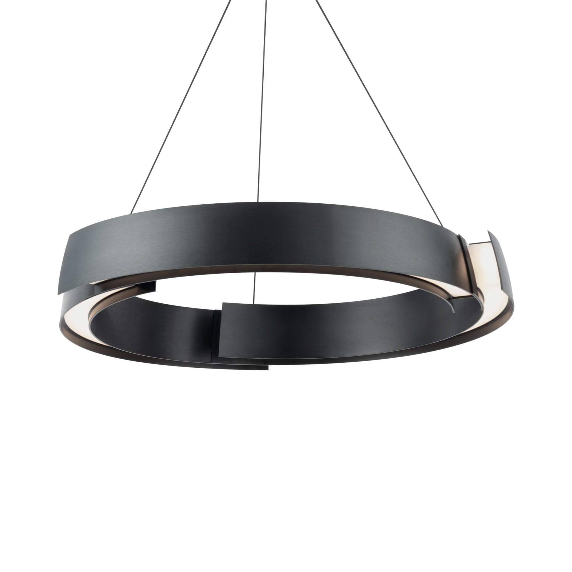 Battlestar 28" LED Chandelier, Black Finish - Bees Lighting