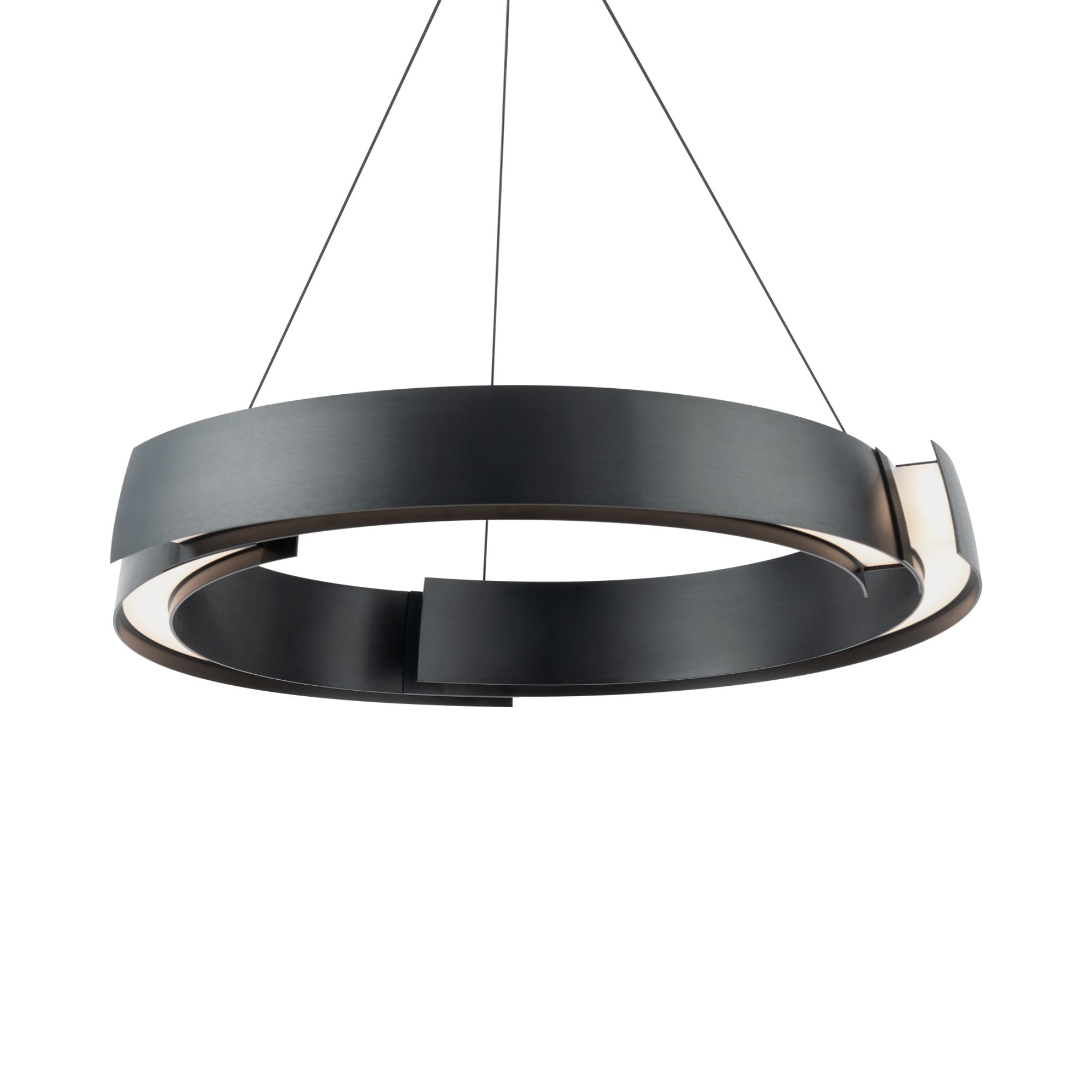 Battlestar 28" LED Chandelier, Black Finish - Bees Lighting