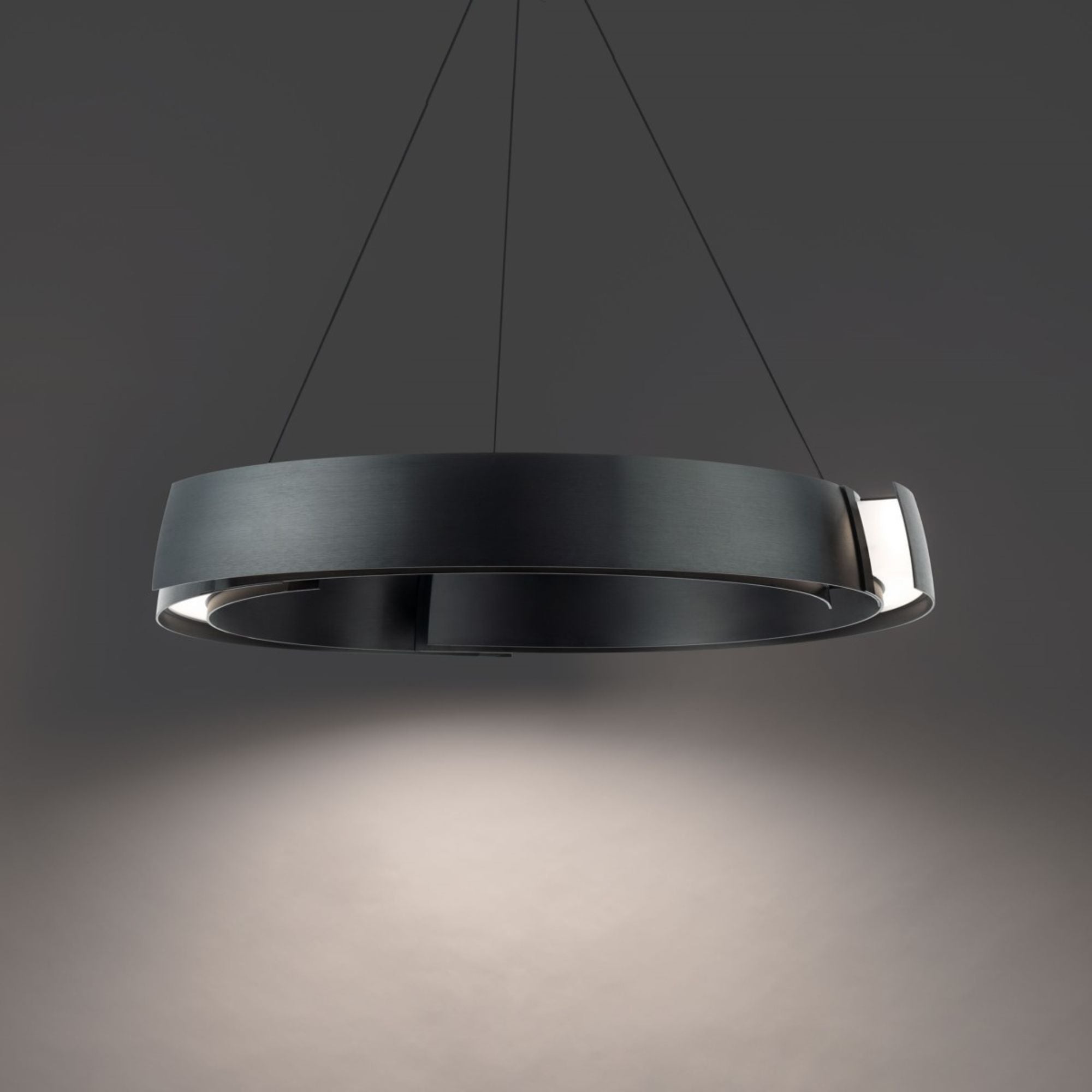 Battlestar 28" LED Chandelier, Black Finish - Bees Lighting
