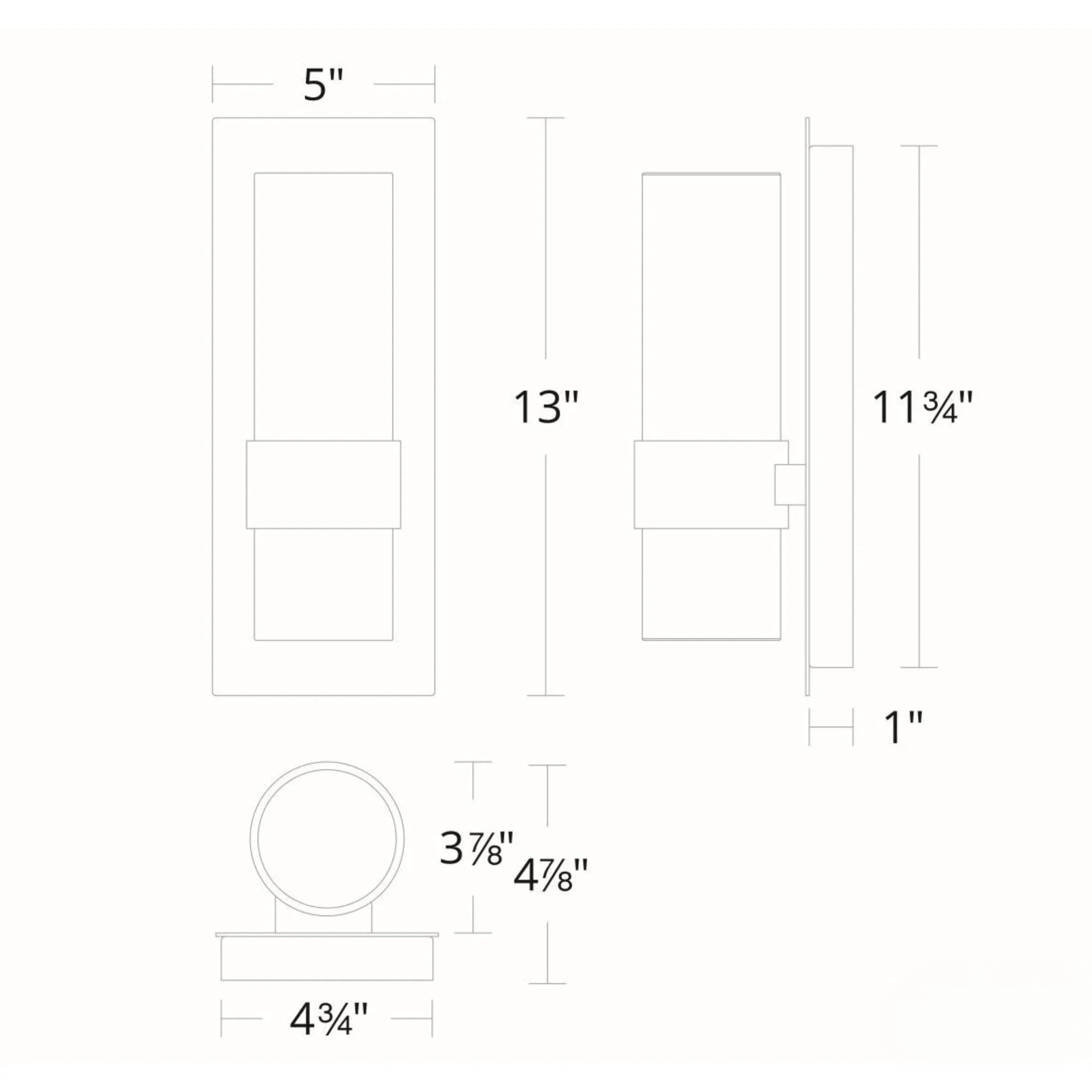 Beacon 13" LED Outdoor Wall Sconce, Black Finish - Bees Lighting