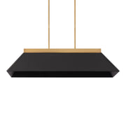 Bentley 44" LED Linear Pendant, Black & Aged Brass Finish