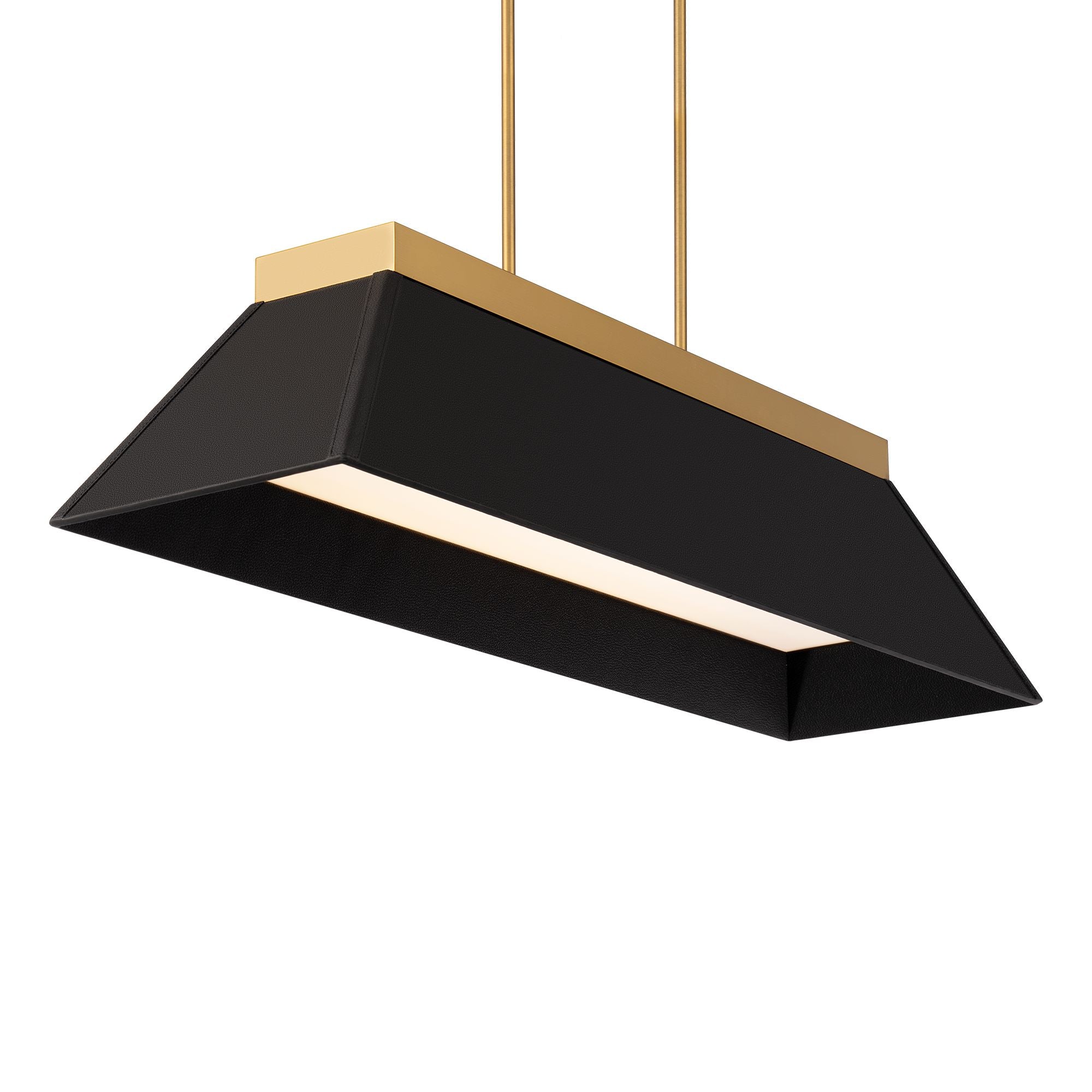 Bentley 44" LED Linear Pendant, Black & Aged Brass Finish