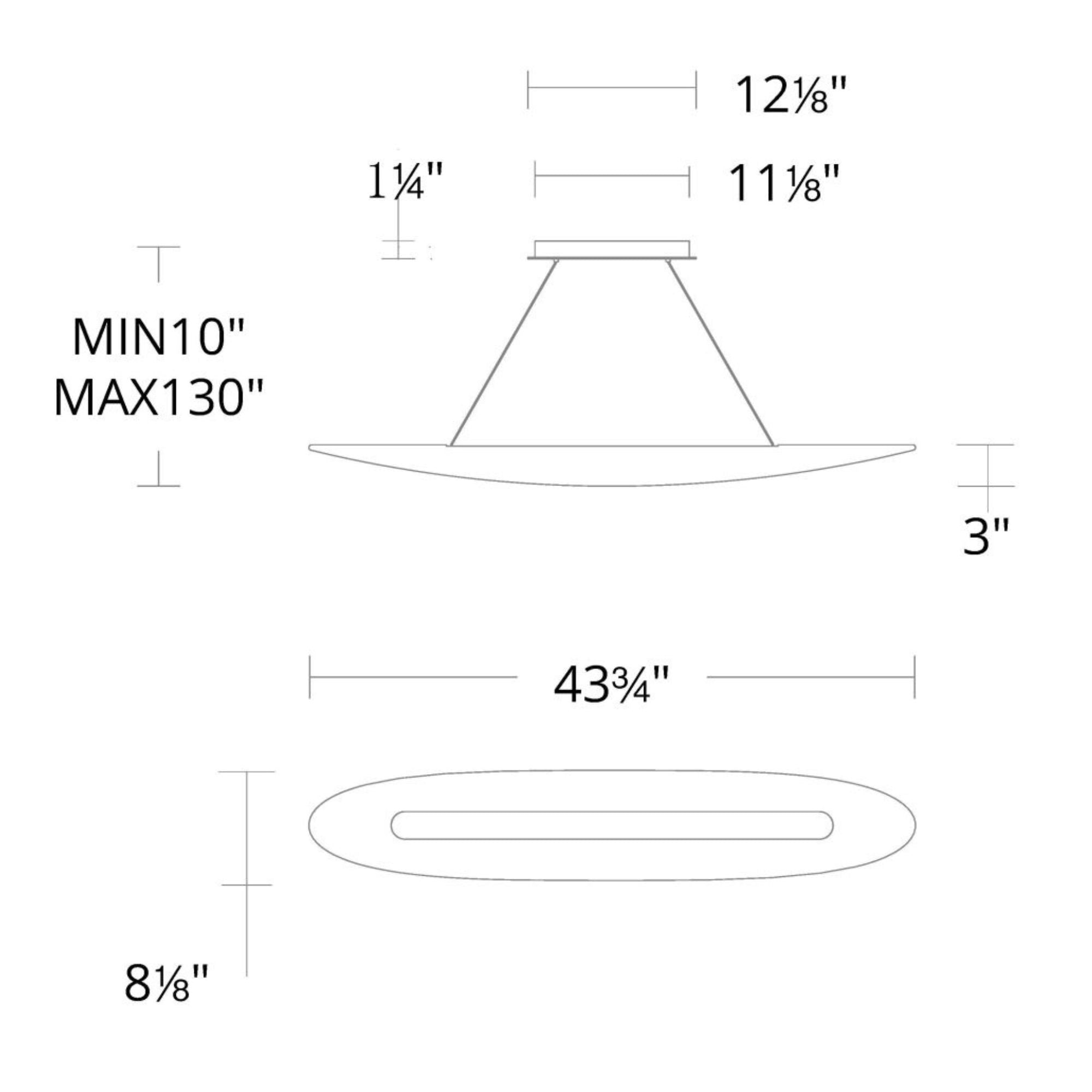 Black Jack 44" LED Linear Pendant, Black Finish - Bees Lighting