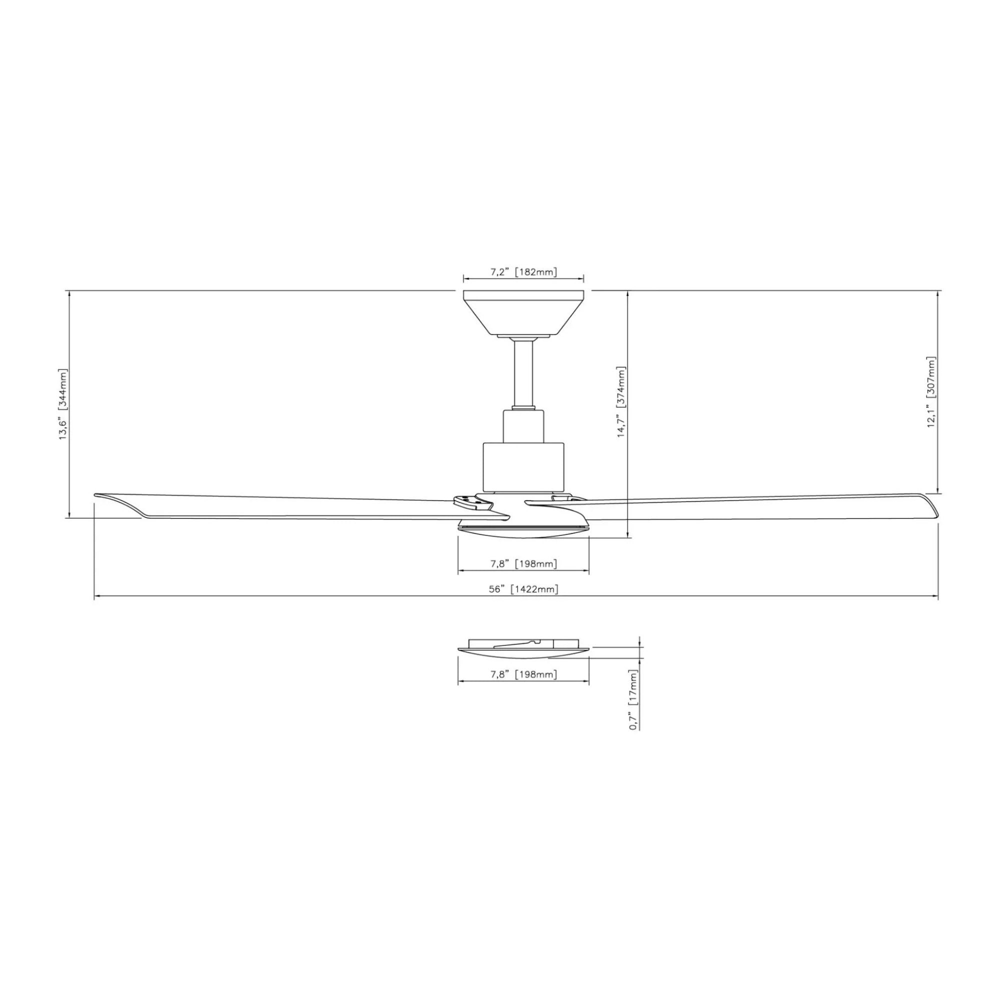 Bolo 56" Bronze Outdoor CCT LED Smart Ceiling Fan