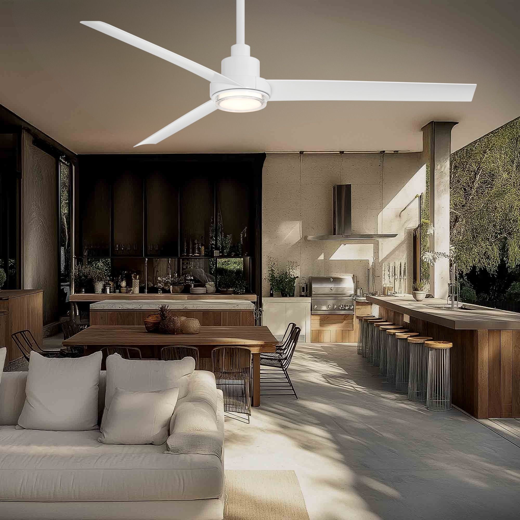 Bolo 56" Matte White Outdoor CCT LED Smart Ceiling Fan