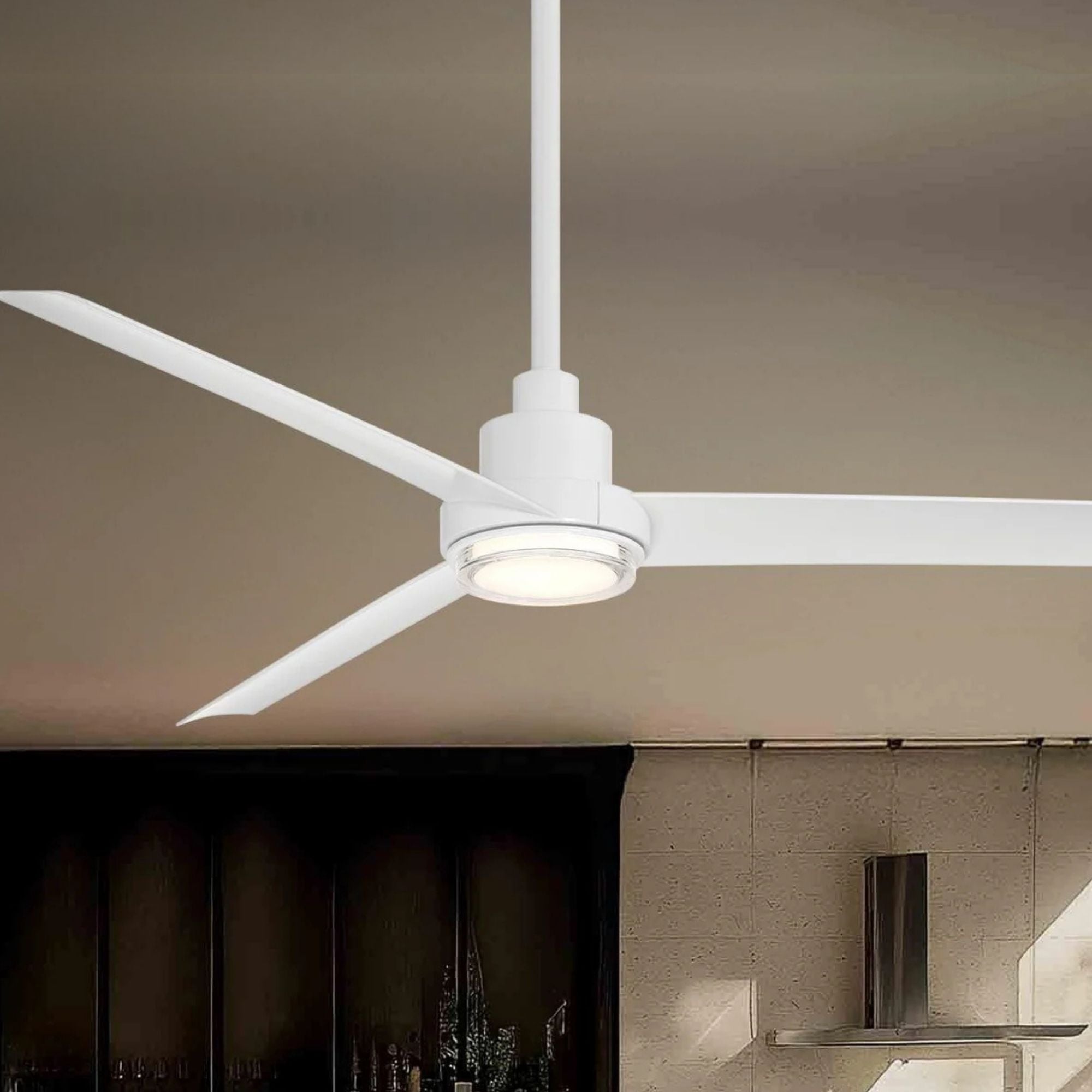Bolo 56" Matte White Outdoor CCT LED Smart Ceiling Fan