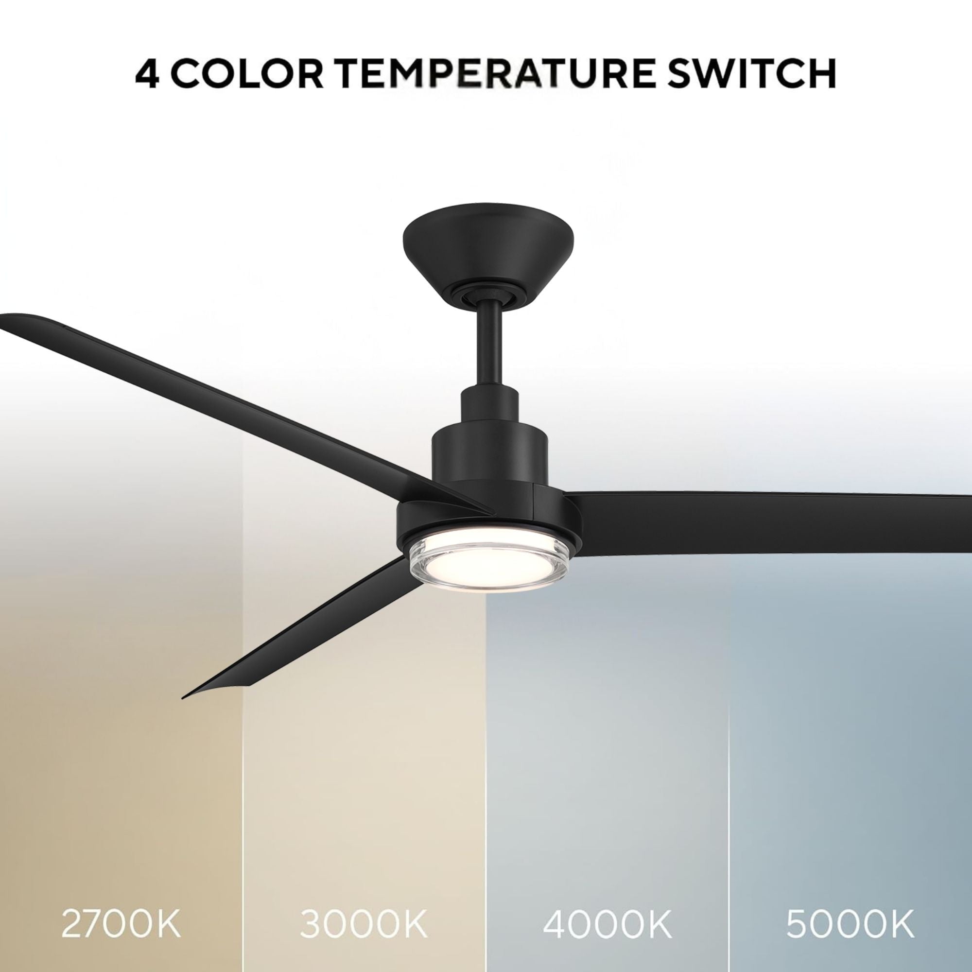 Bolo 62" Matte Black Outdoor CCT LED Smart Ceiling Fan